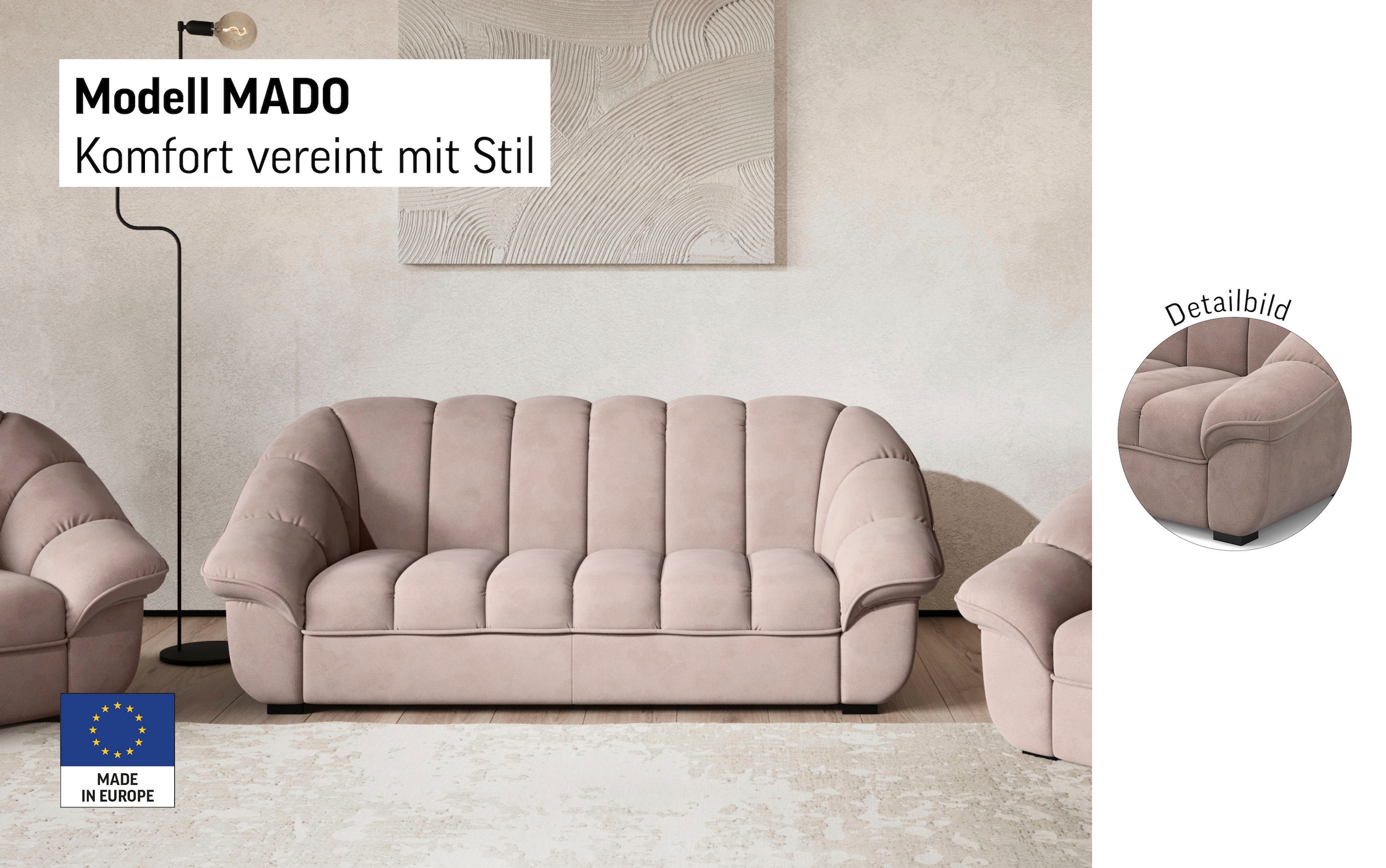 COTTA 3-Sitzer »Mado, Breite 215 cm« verschiedene Sofas individuell kombinierbar