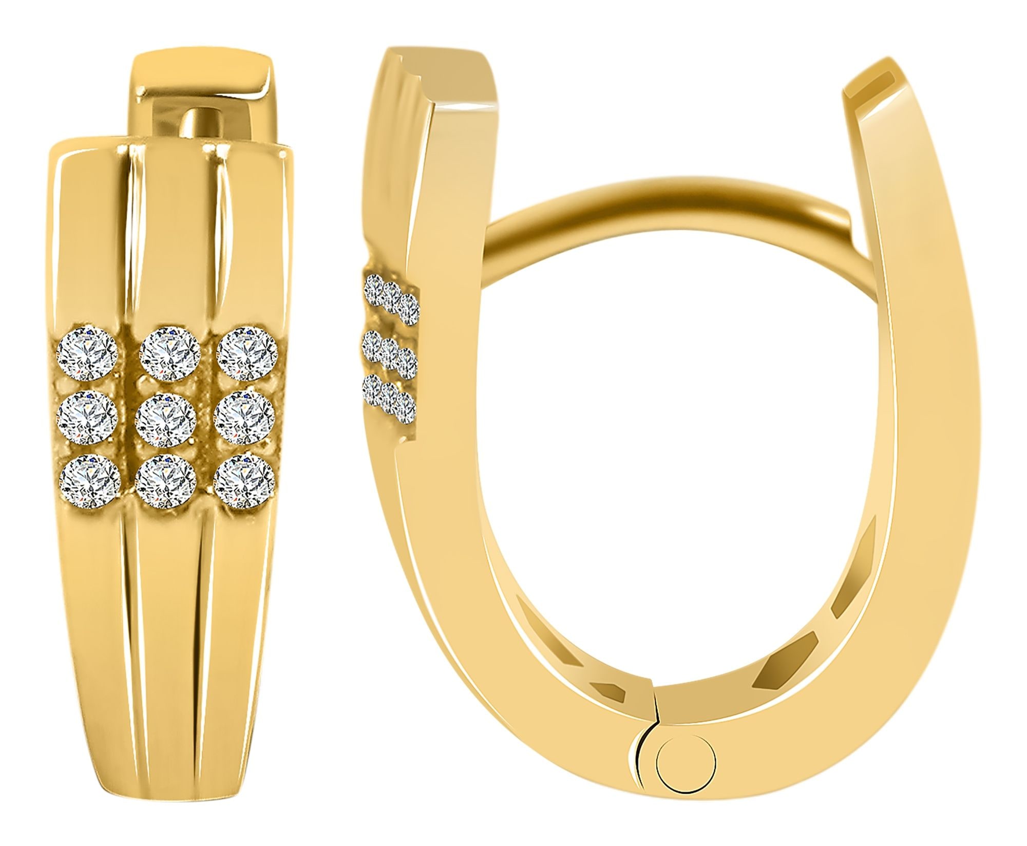 Adelia´s Paar Creolen »Damen Ohrringe ¿ Klappcreole aus 333 Gold mit Zirkonia«