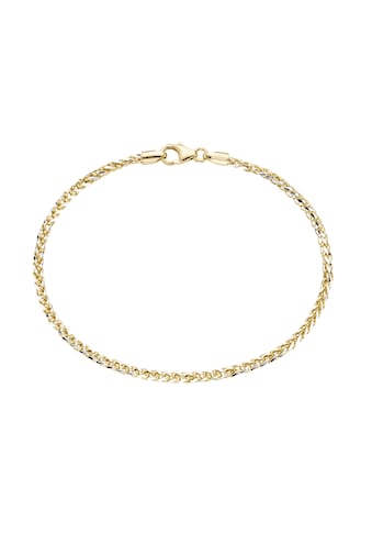 Armband »Armband in Zopfketten-Muster bicolor, Gold 585«