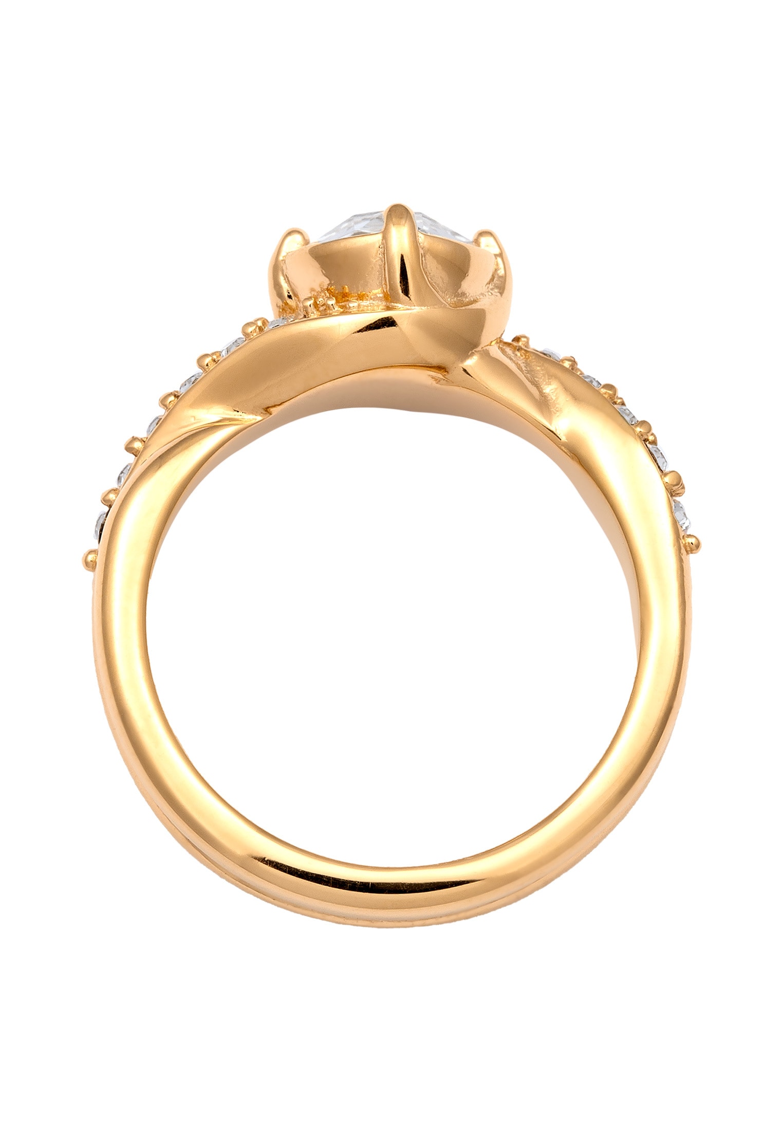 Elli Silberring »Ring Solitär Verlobungsring Glas Kristalle Weiß 925 Sterling Silber«