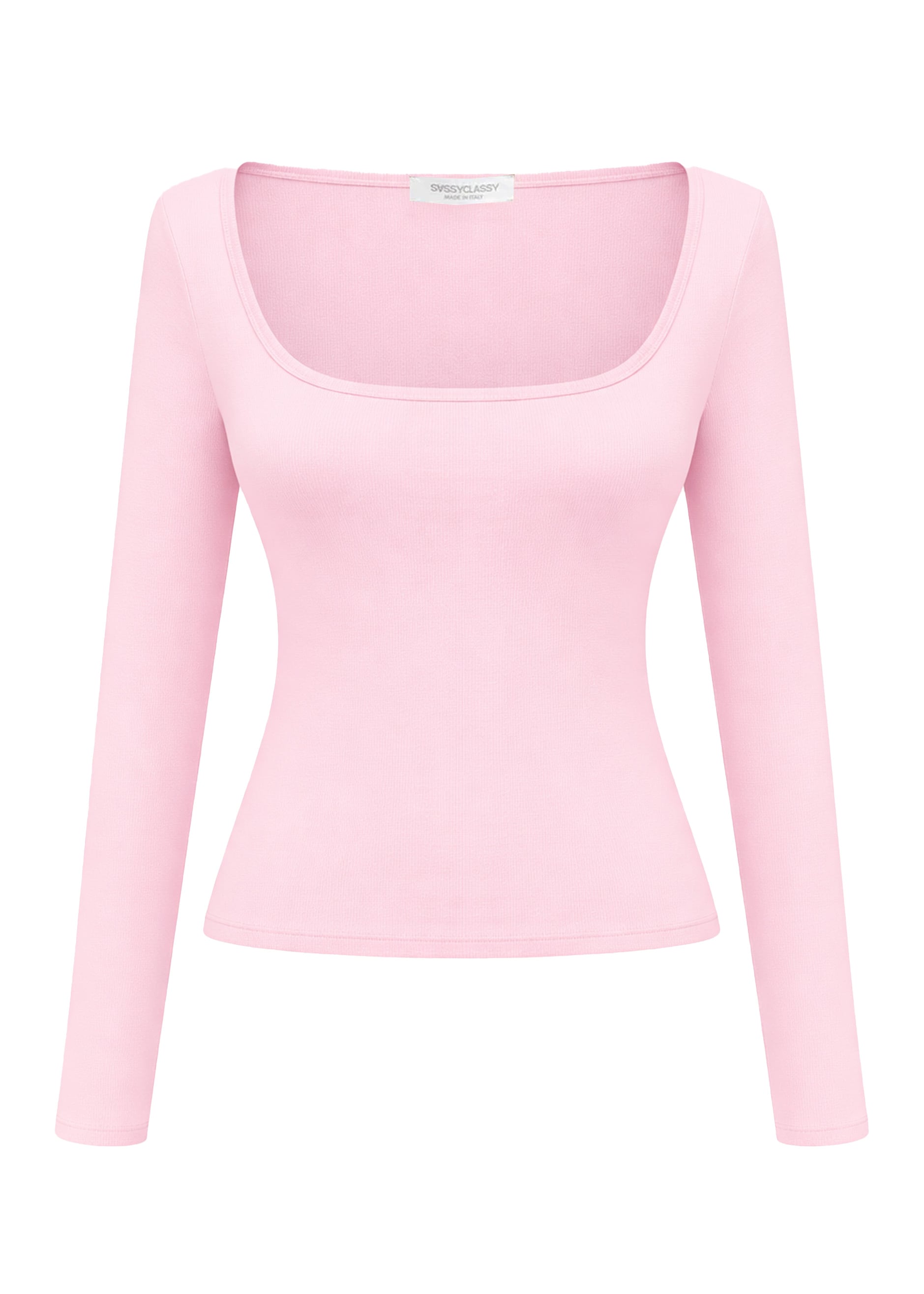 SASSYCLASSY Langarmshirt »Langarmshirt mit Ausschnitt« Weiches Top mit komfortabler Passform Offwhite Grau Schwarz Rosa