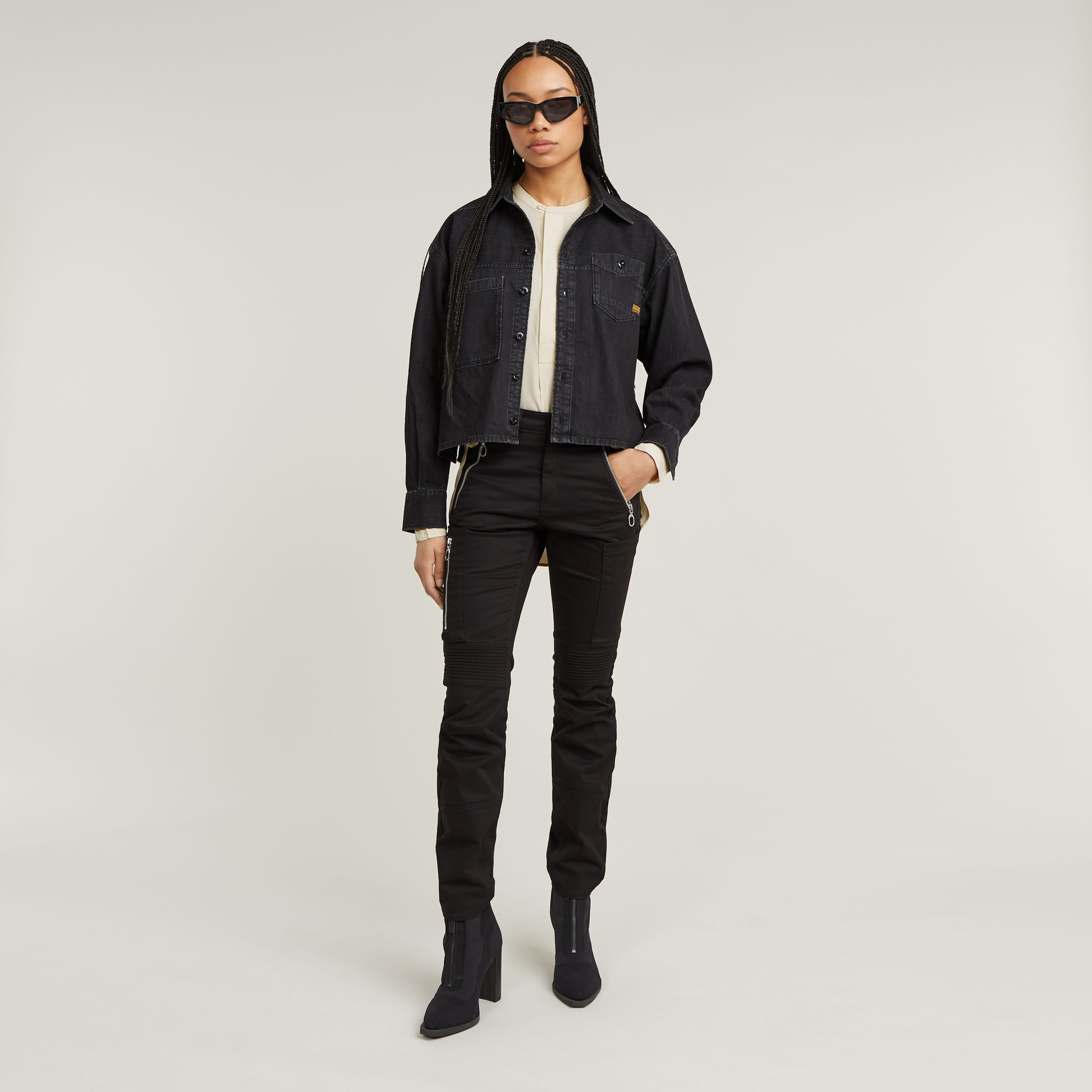 G-STAR Bikerhose »Biker Skinny Cargo«, mit kontrastfarbenen Reißverschlüssen