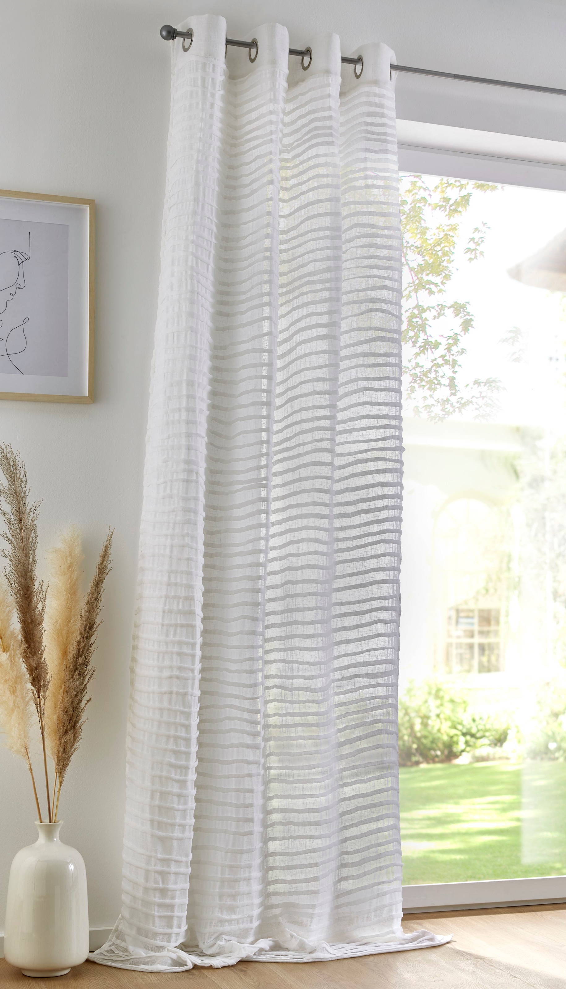 »Crinkle Musseiin, St.), lichtdurchlässig, Vorhang bei weicher bestellen allover«, (1 handmade OTTO Kutti