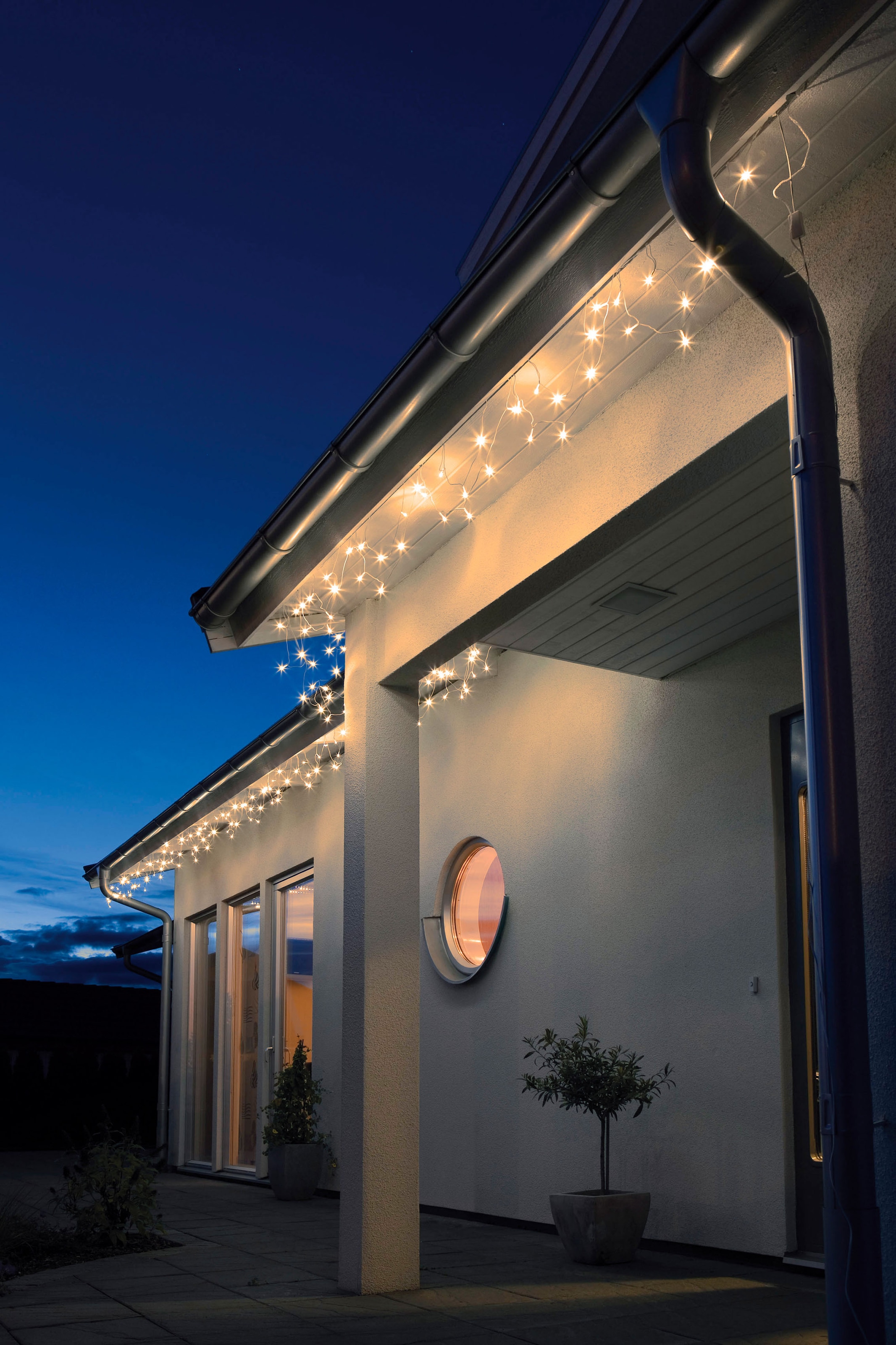 LED-Lichtervorhang aussen«, OTTO weißes bei Bogenform, »Weihnachtsdeko Außentrafo, LED Dachrinnenlichterkette, KONSTSMIDE Kabel kaufen online