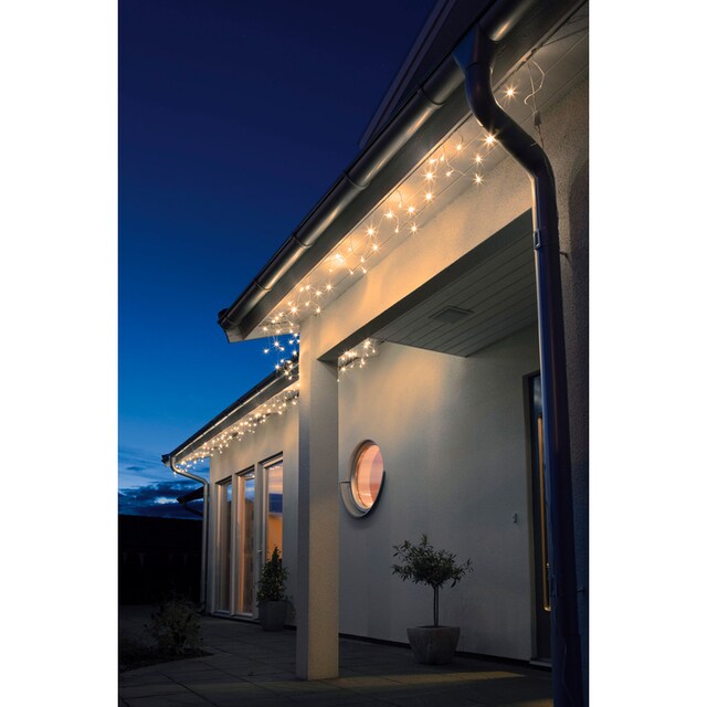 KONSTSMIDE LED-Lichtervorhang »Weihnachtsdeko aussen«, LED  Dachrinnenlichterkette, Bogenform, Außentrafo, weißes Kabel kaufen online  bei OTTO