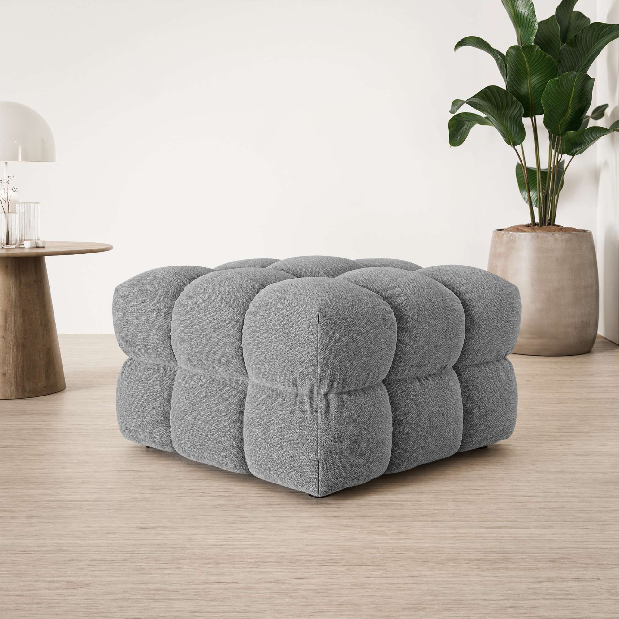 s.Oliver Polsterhocker »COBBO Sitzhocker Bubble-Optik, Maße B/T/H: 80/80/48 cm« passend zum Sofa, moderne Steppung und hoher Sitzkomfort