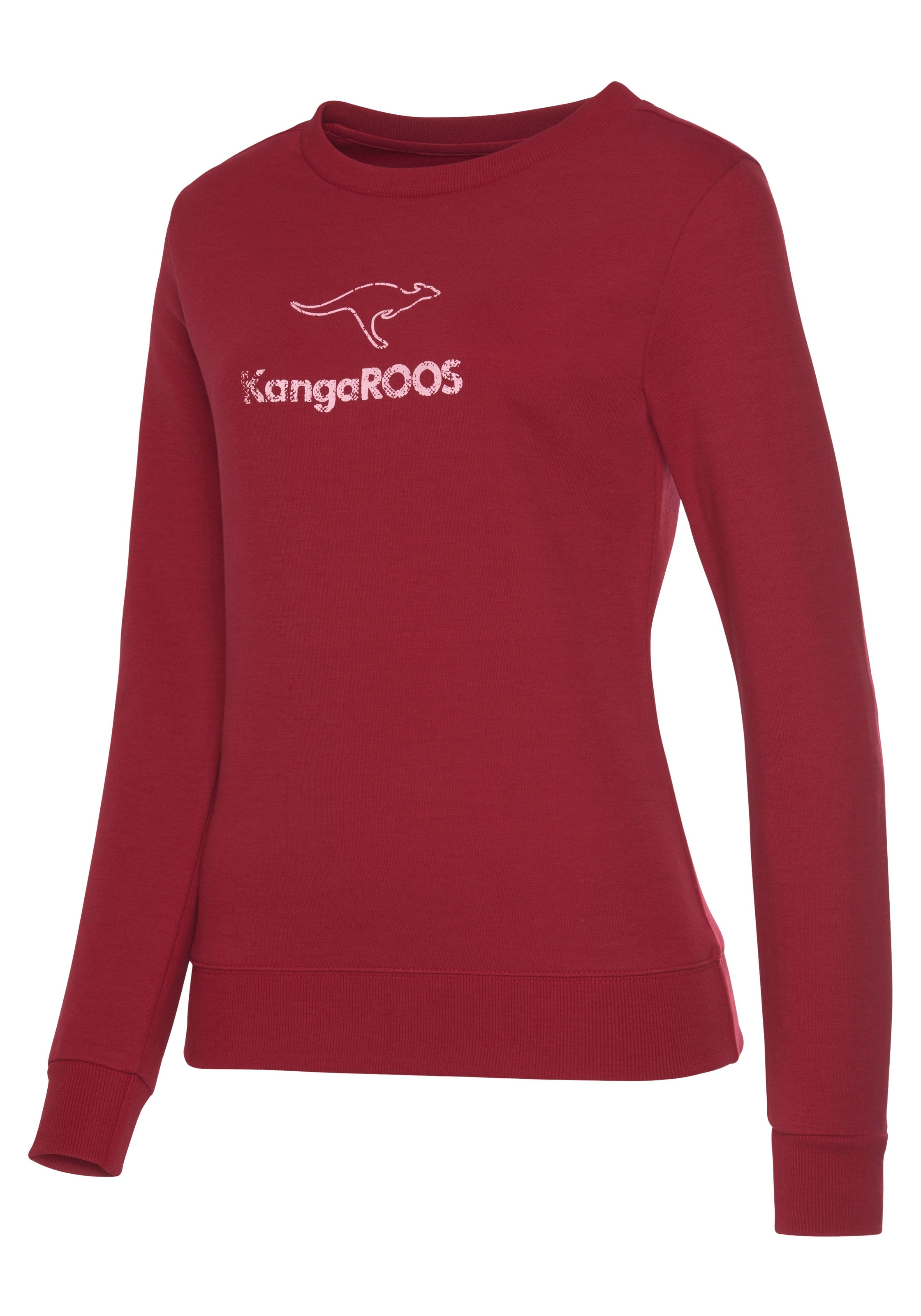 Loungeanzug Sweatshirt, KangaROOS Kontrastfarbenem im Shop mit OTTO Online Logodruck,