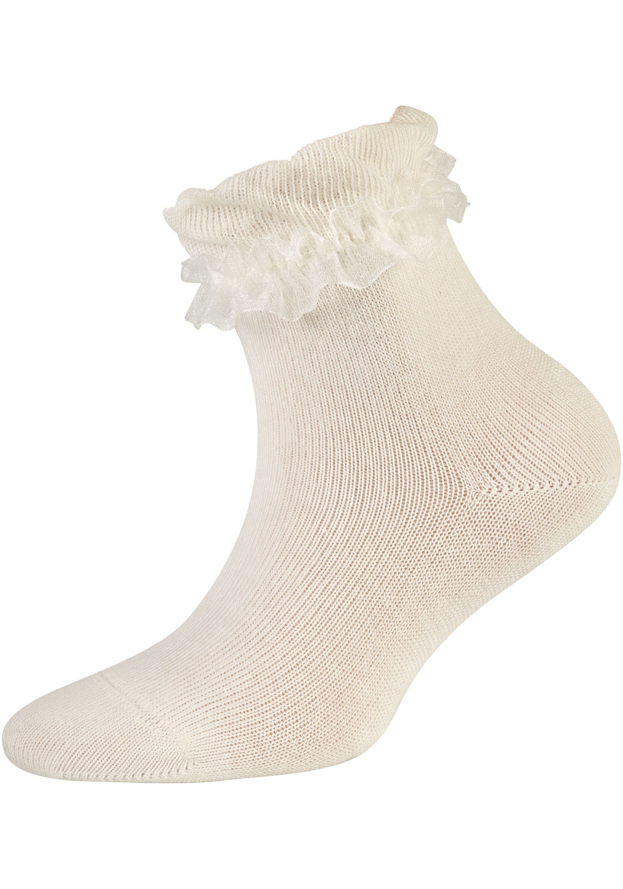 Camano Socken »ca-soft«, (4 Paar), mit romantischem Rüschendesign