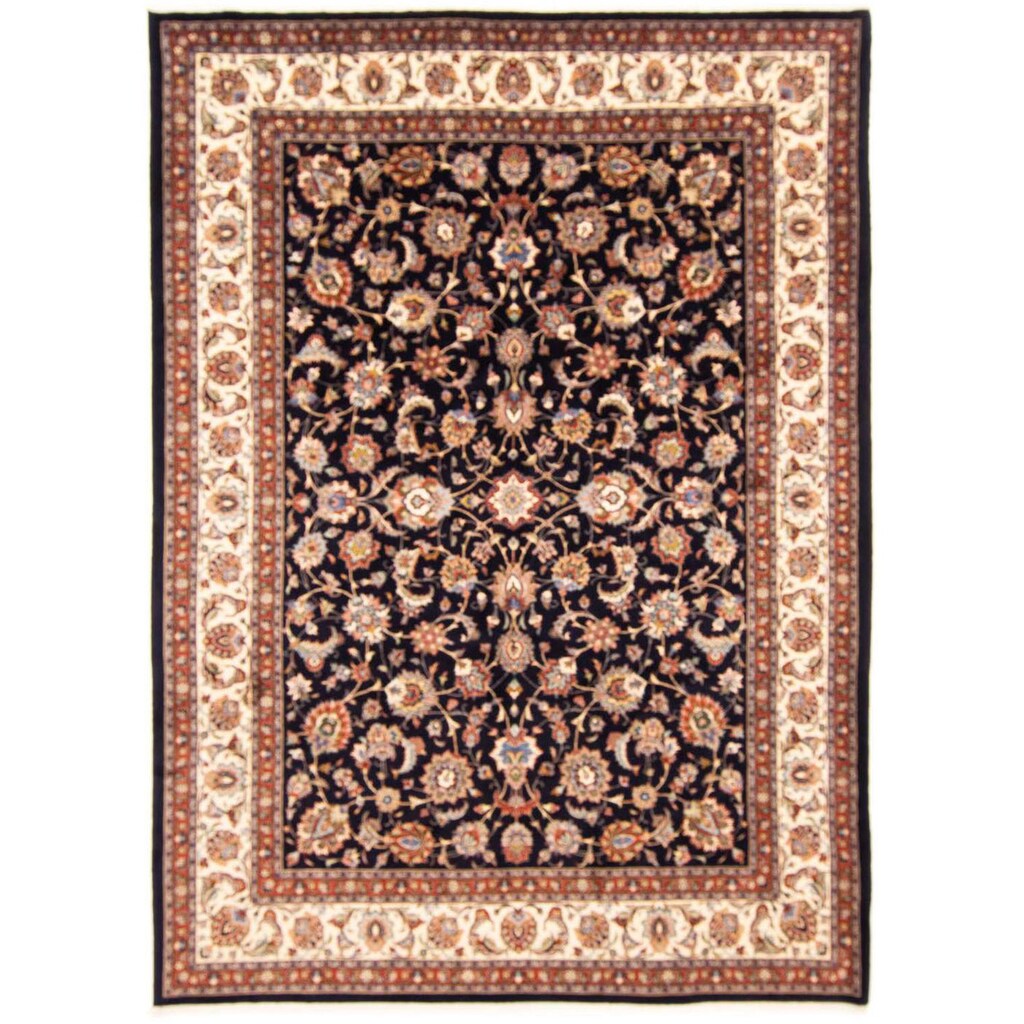 morgenland Wollteppich »Kaschmar Blumenmuster Blu scuro 355 x 240 cm«, rechteckig