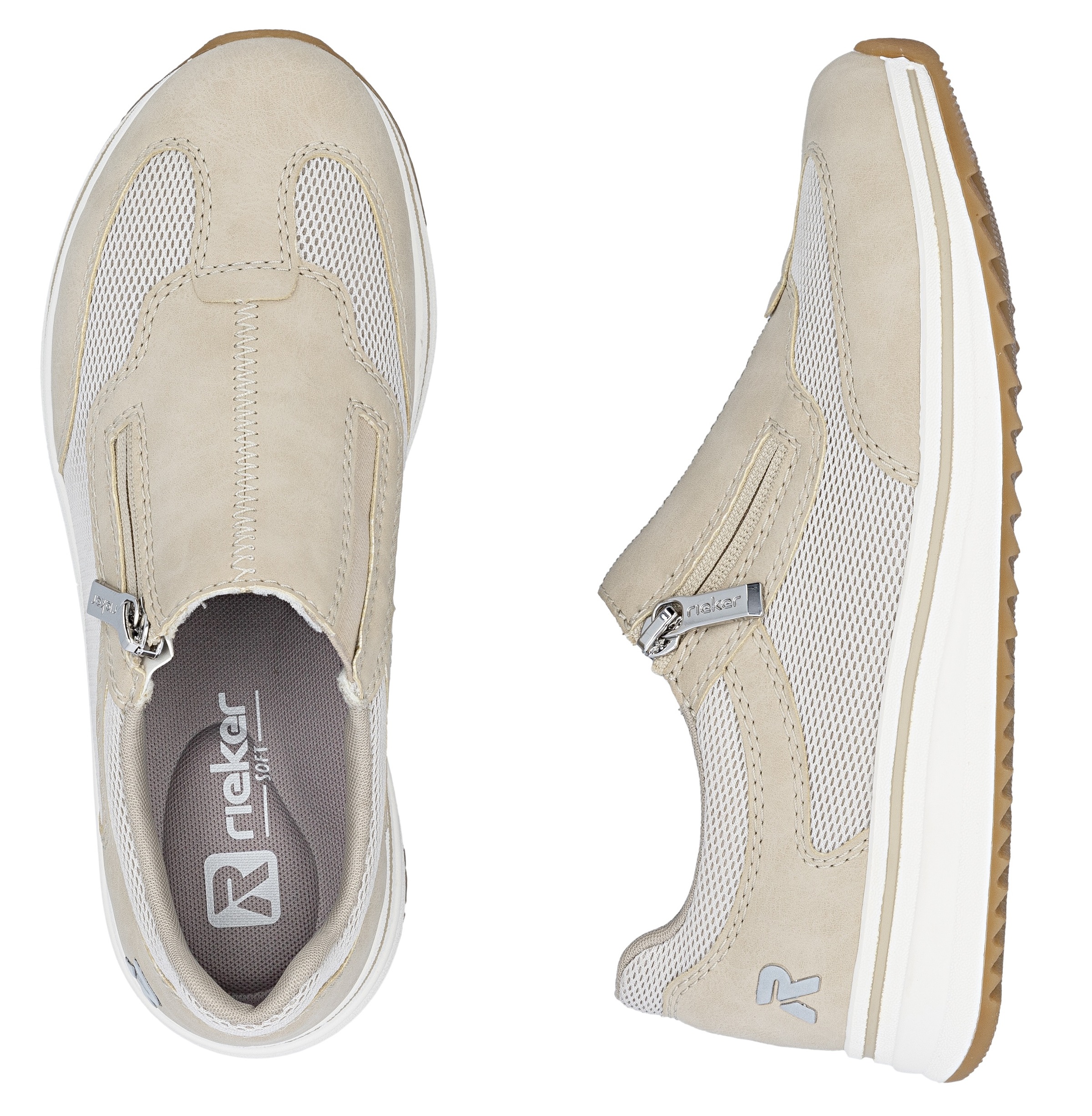 Rieker Slipper  Slip-on Sneaker, Halbschuh, Freizeitschuh mit Reißverschluss