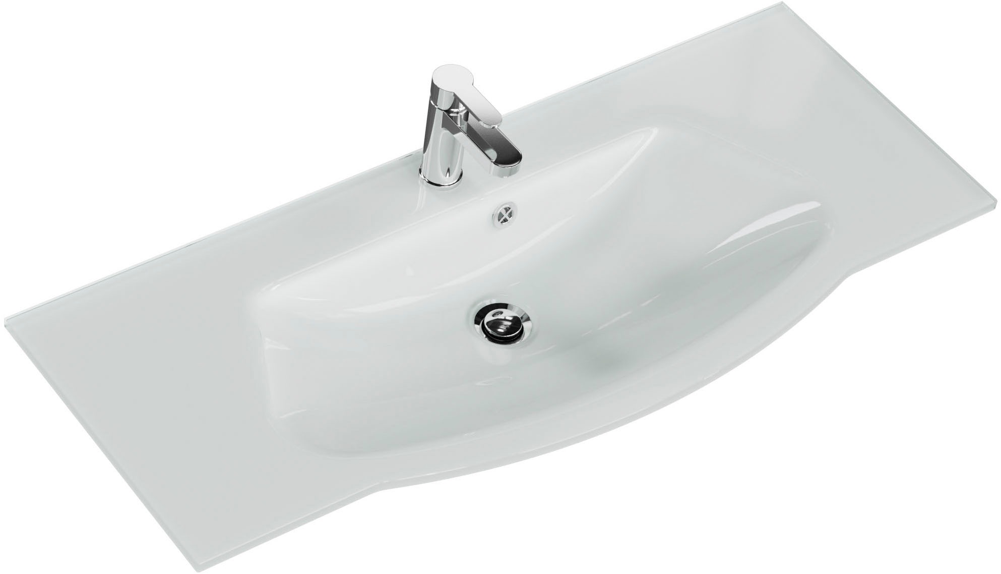 Saphir Badmöbel-Set »Serie 4005, vormontiert, Glaswaschbecken, Spiegelschrank«, (Set, 6 St.), Badezimmer-Set mit Unterschrank, Hängeschrank, Midischrank, Türdämpfer