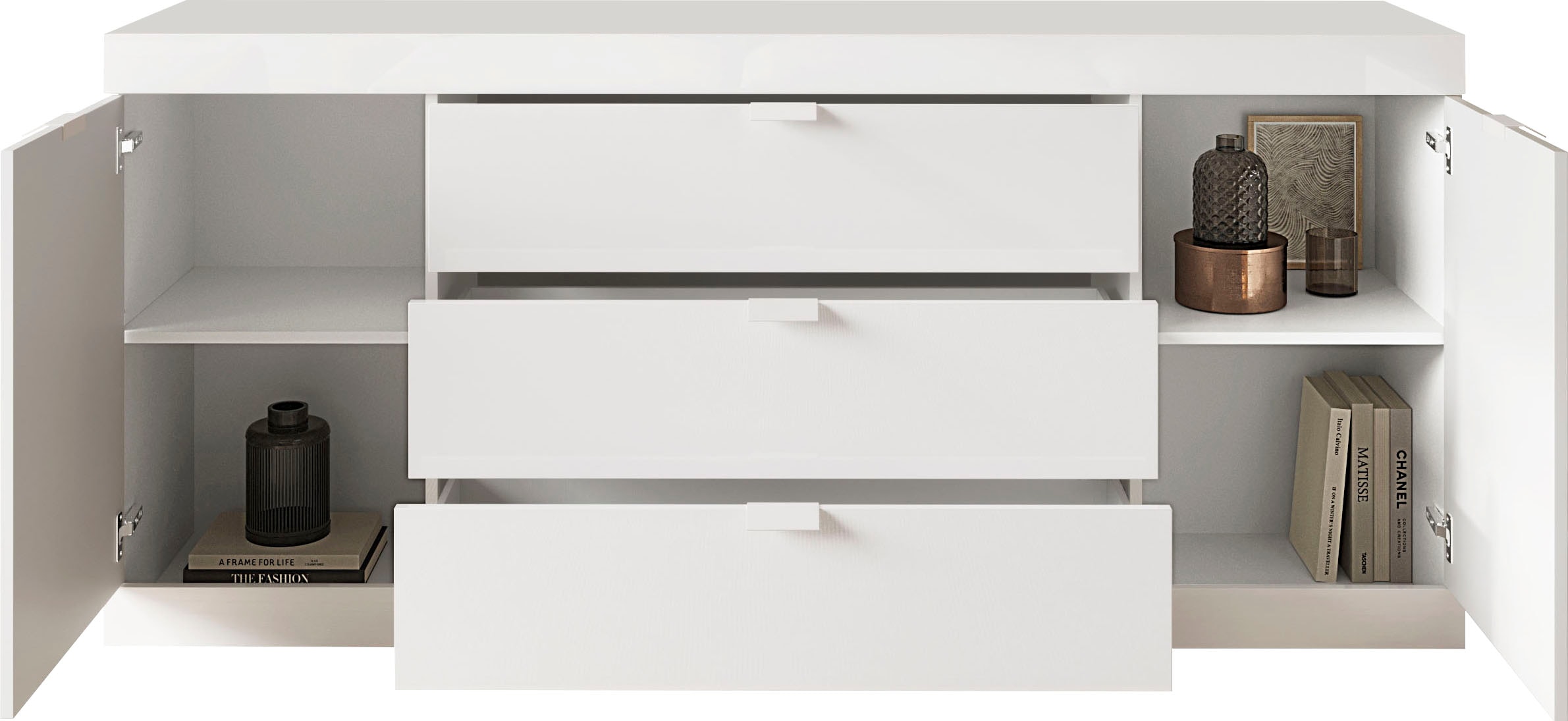 INOSIGN Sideboard »Slim«, Breite 181 cm, weiß Hochglanz Lack
