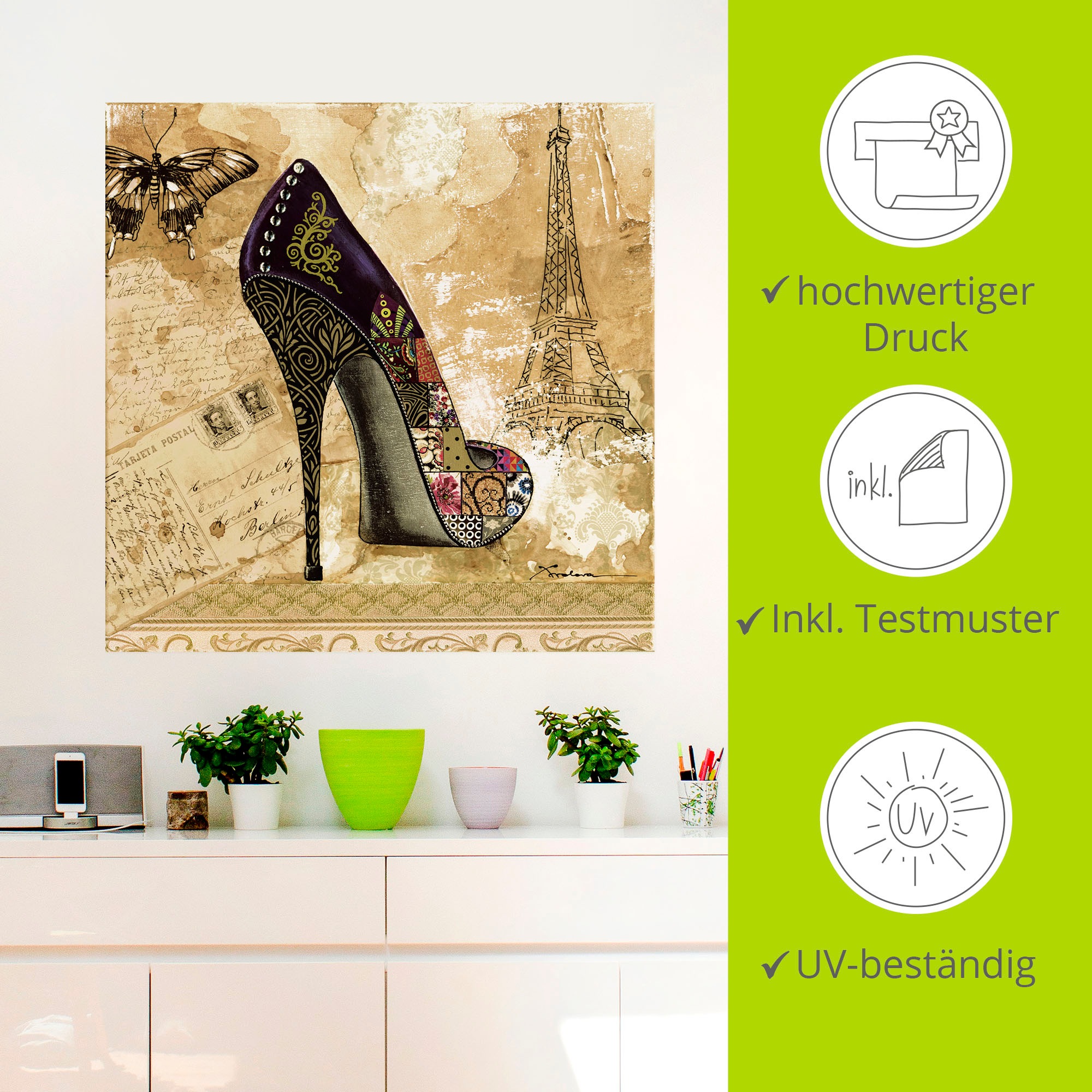 Artland Wandbild »Veränderliche Zeiten IV - Stiletto«, Modebilder, (1 St.), als Alubild, Leinwandbild, Wandaufkleber oder Poster in versch. Größen