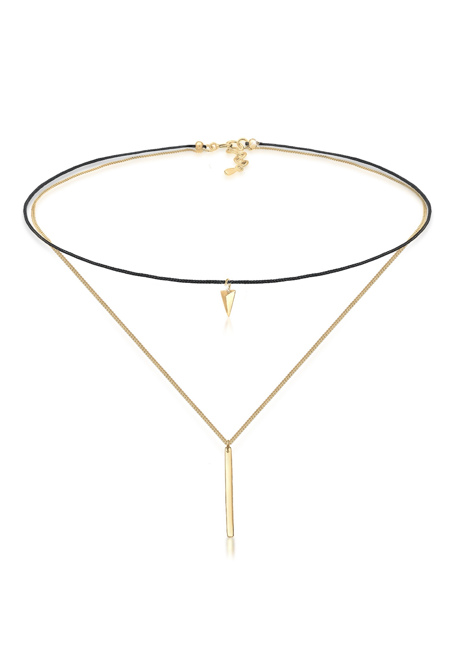 Elli Choker »Halskette Choker Layer Anhänger Dreieck 925 Sterling Silber«