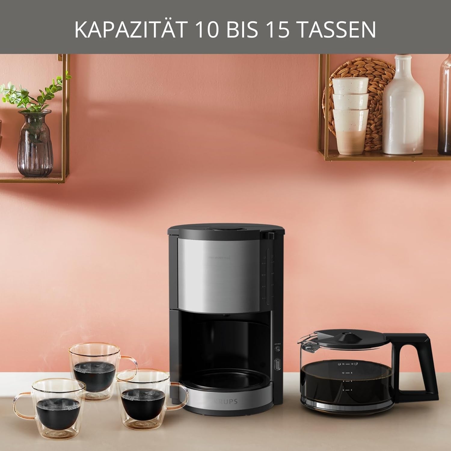 Krups Filterkaffeemaschine »ProAroma Plus KM321« 1,25 l Kaffeekanne Papierfilter 1x4 1,25l Kaffeekanne, Papierfilter 1x4, mit Aromaschalter, 1100 Watt