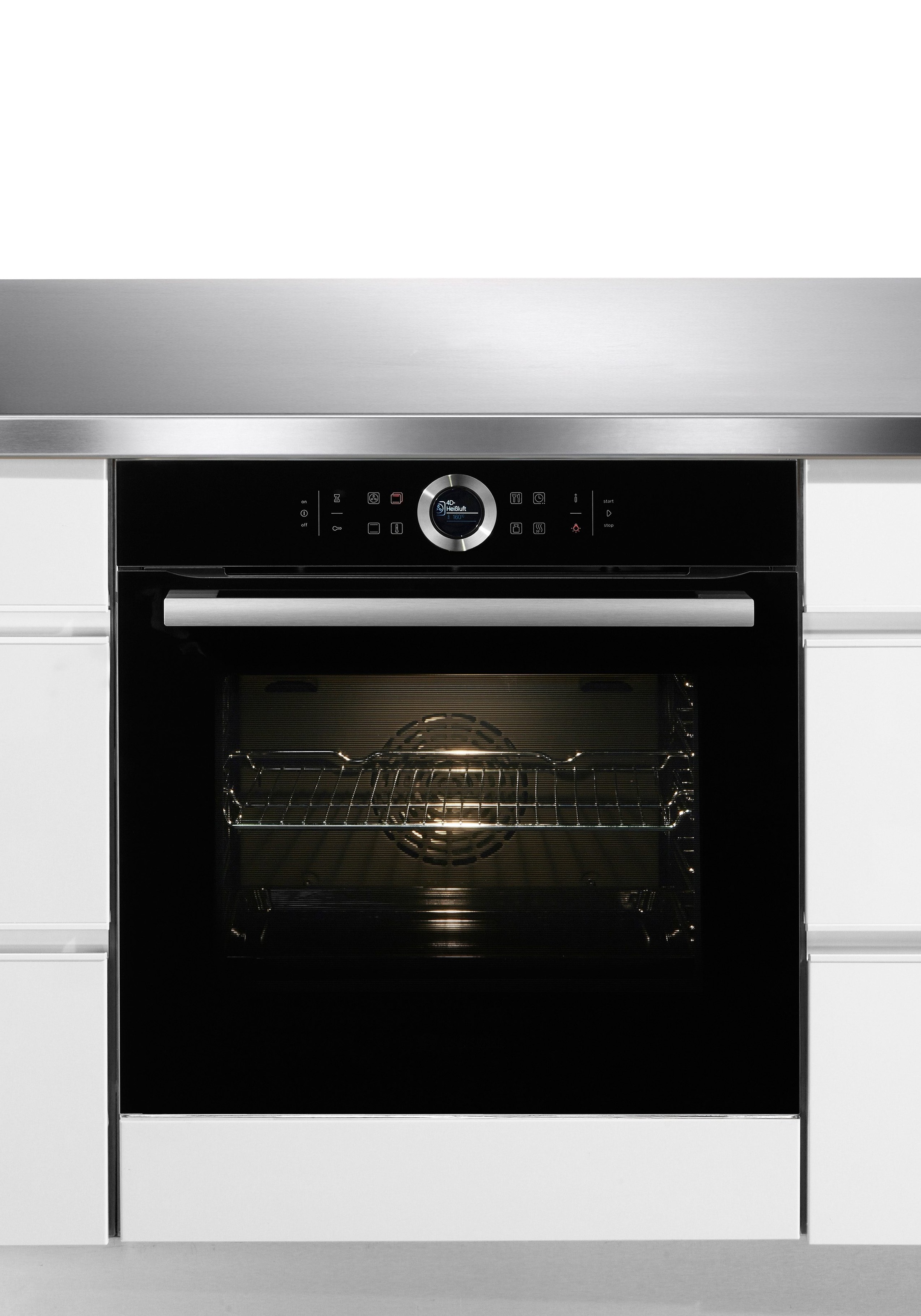 BOSCH Einbaubackofen Serie 8 »HBG635BB1«, mit Teleskopauszug nachrüstbar, ecoClean Direct, mit Pizzastufe