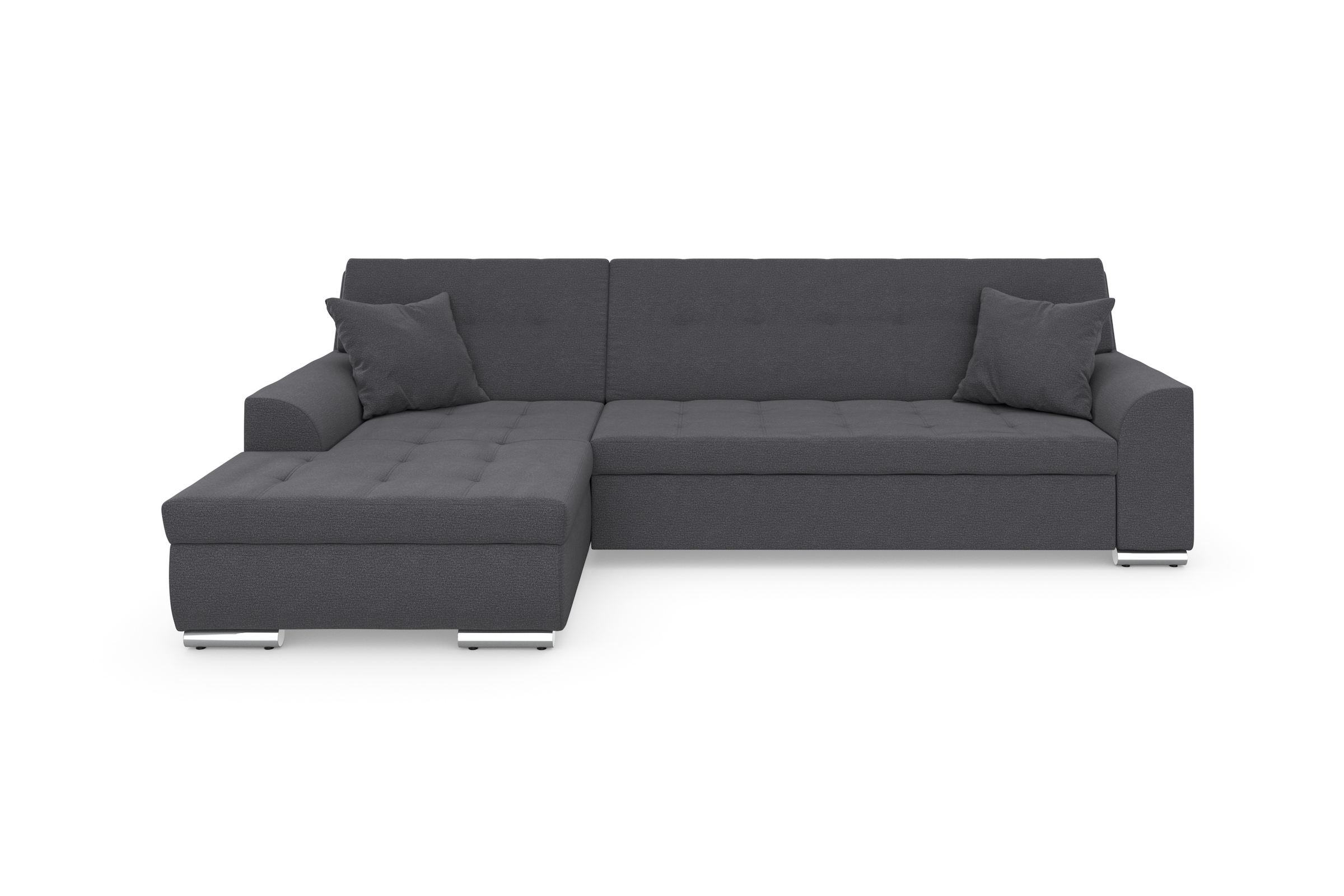 DOMO collection Ecksofa »Treviso viele Bezüge, auch in Cord, L-Form, B/T/H: 267/80/83 cm« wahlw. mit Bettfunktion, inkl. Zierkissen, Unser Dauertiefpreis