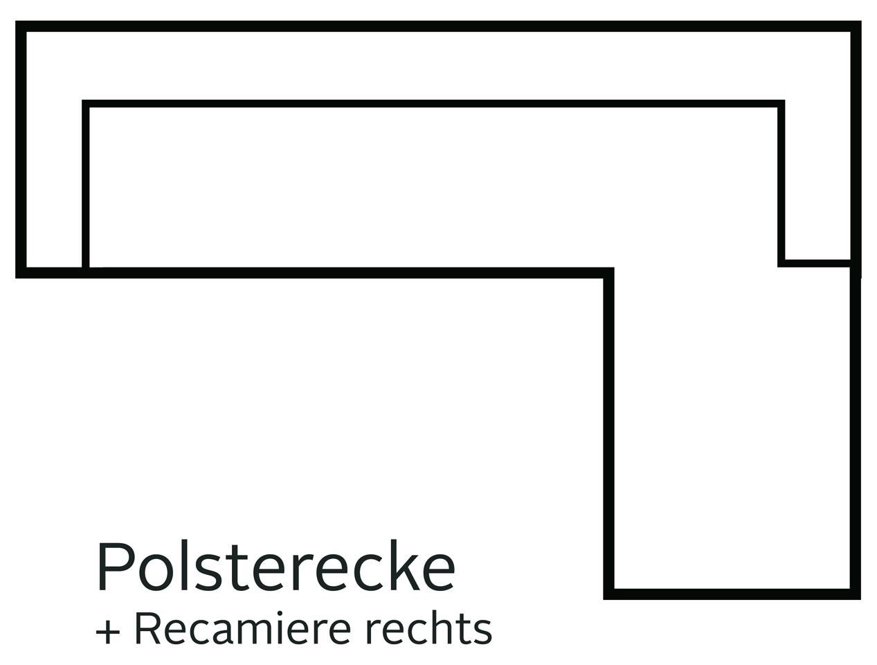 Places of Style Ecksofa »Varese L-Form«, wahlweise mit Bettfunktion und Vorziehfunktion