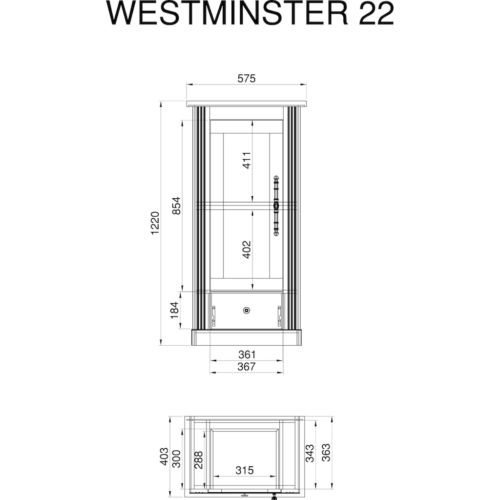 Home affaire Vitrine »Westminster«, im romantischen landhausstil