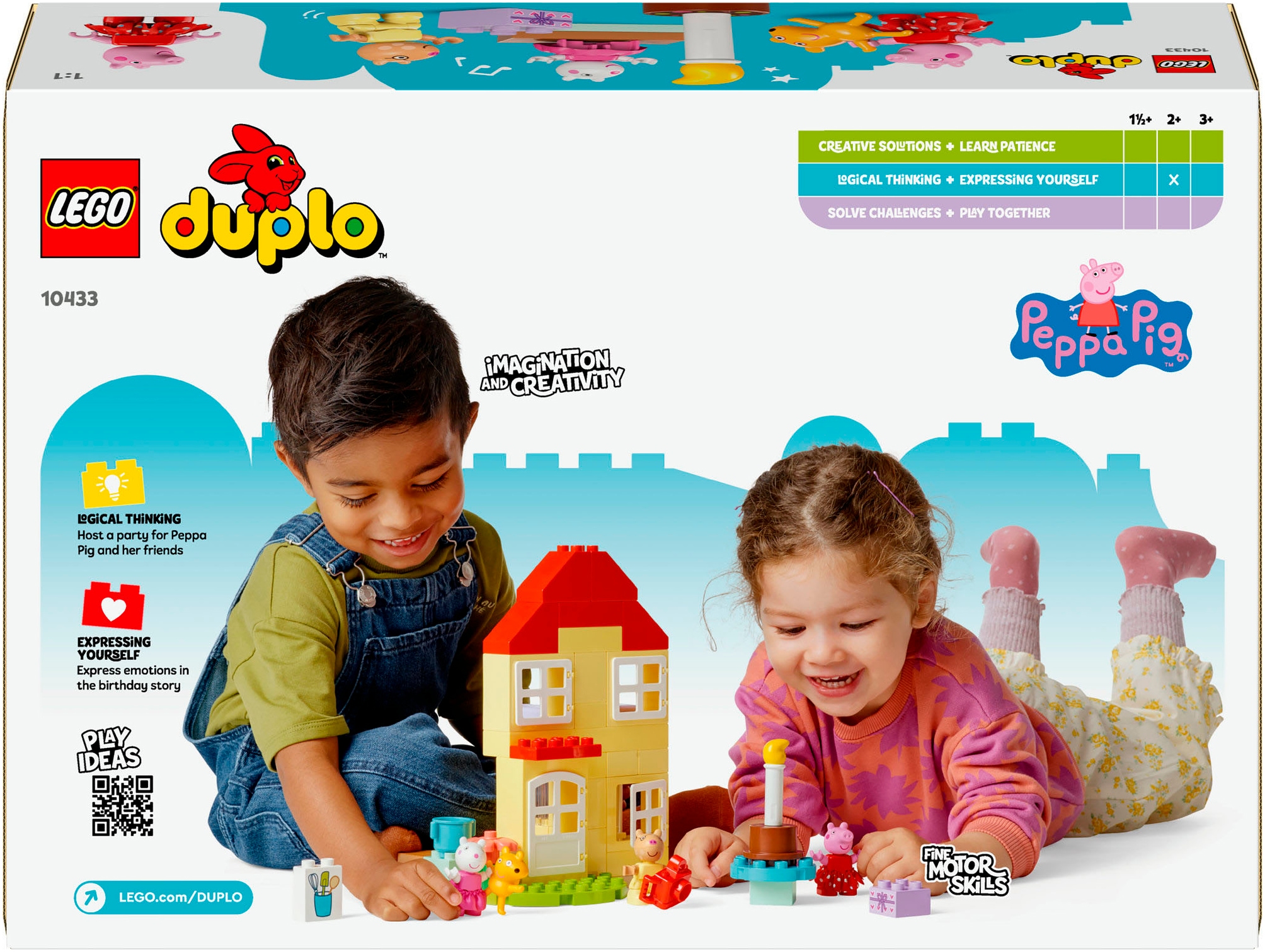 LEGO® Konstruktionsspielsteine »Peppas Geburtstagshaus (10433), LEGO DUPLO Peppa Pig«, (59 St.), Made in Europe
