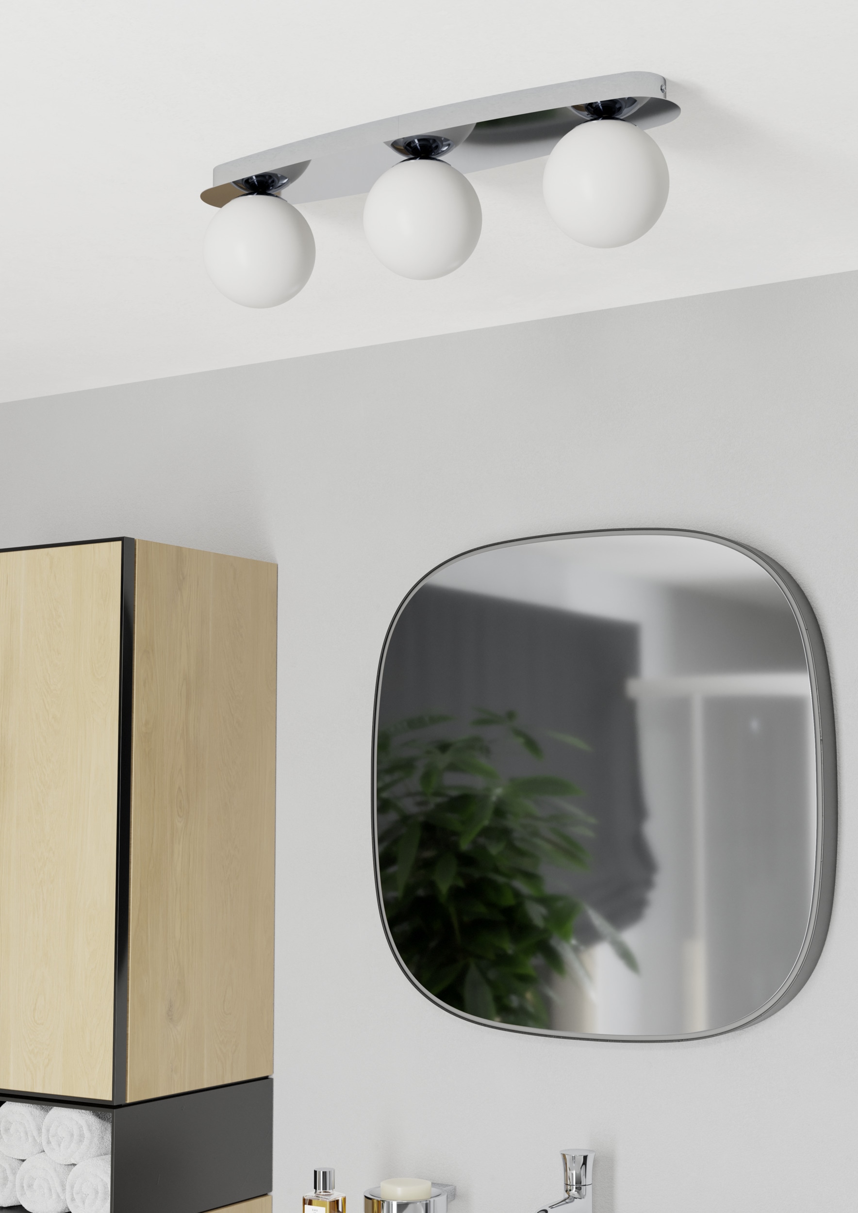 EGLO LED Deckenleuchte »CASTROVIDO Wand- / Deckenlampe - Stahl - G9 - 3X4,2W - IP44« G9 1 Stk. Wohzimmerlampe, Esszimmerlampe, Flur, Schlafzimmer, L58 x B13 x H16 cm