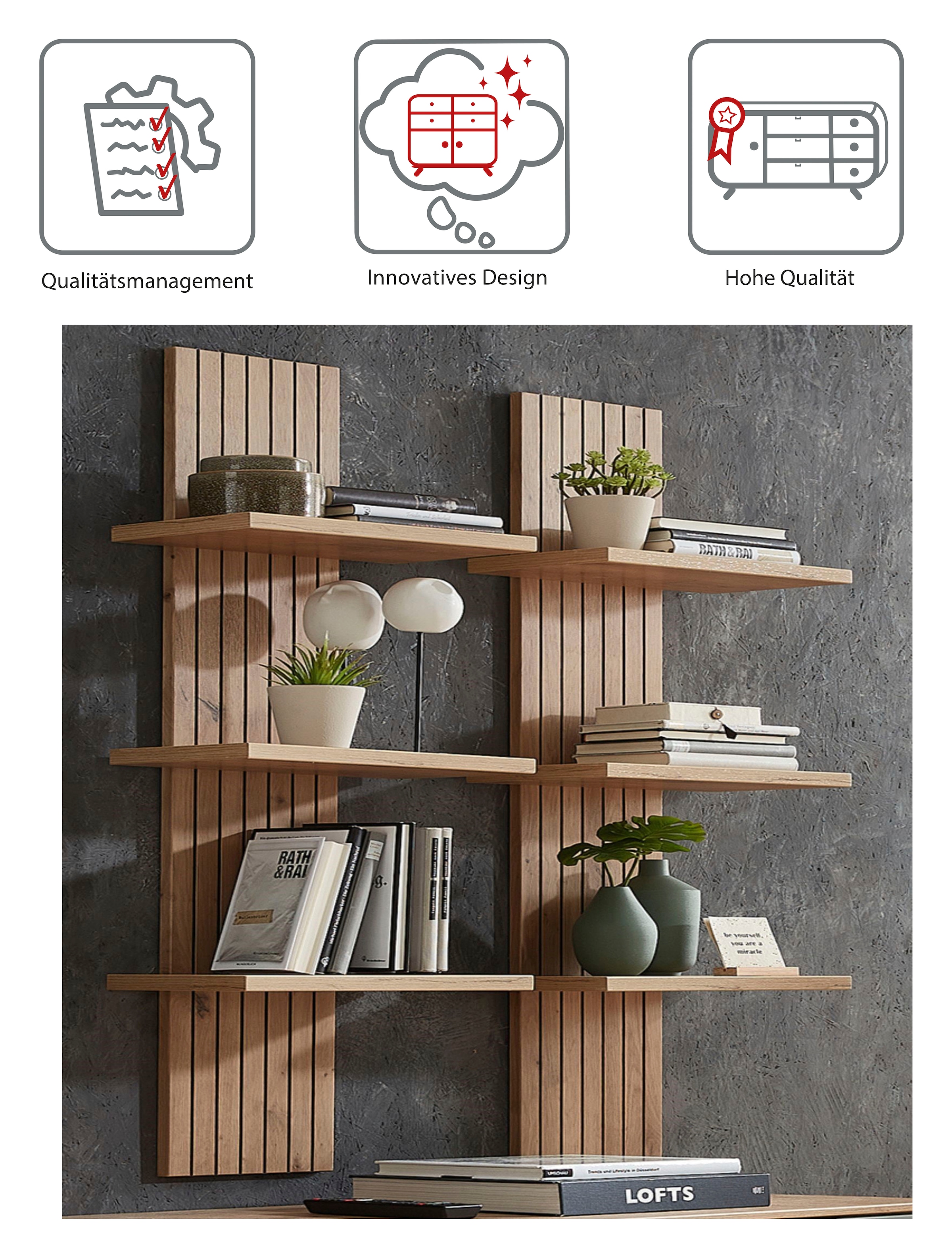 Innostyle Wandregal »Core, Wandpaneel Maße B/H/T 38x120x22 cm«, (1 St.), Wandpaneel mit 3 Böden