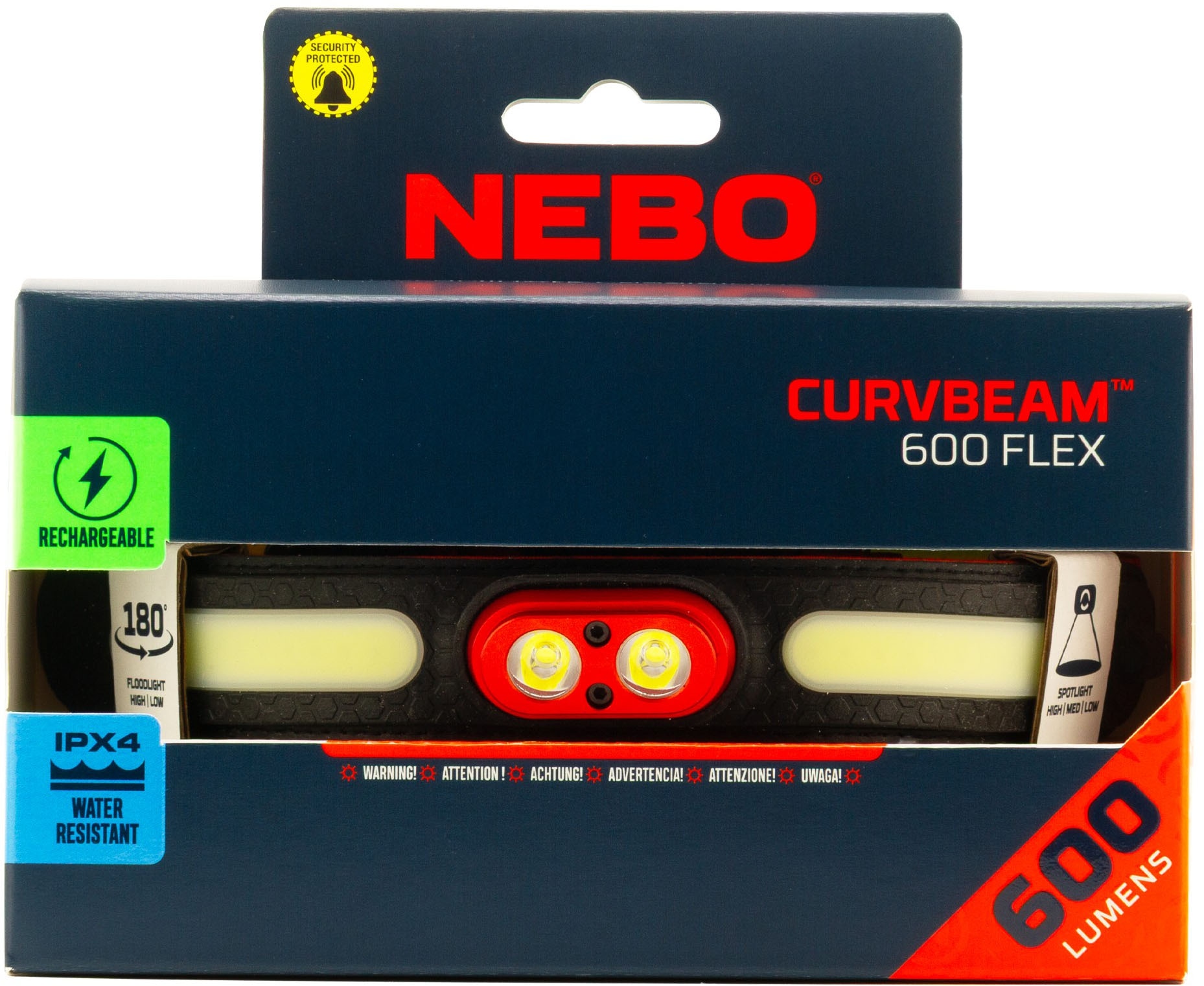 NEBO LED Stirnlampe »Nebo CURVBEAM 600 FLEX« Taschenlampe inkl. Ladekabel,  Flexibel mit Akku- oder Batteriebetrieb nutzbar
