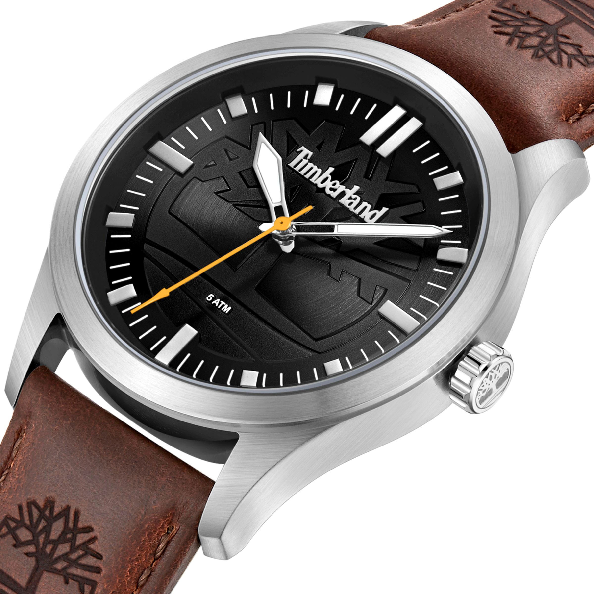 Timberland Quarzuhr »RAMBUSH«, Armbanduhr, Herrenuhr, Damenuhr, Lederarmband