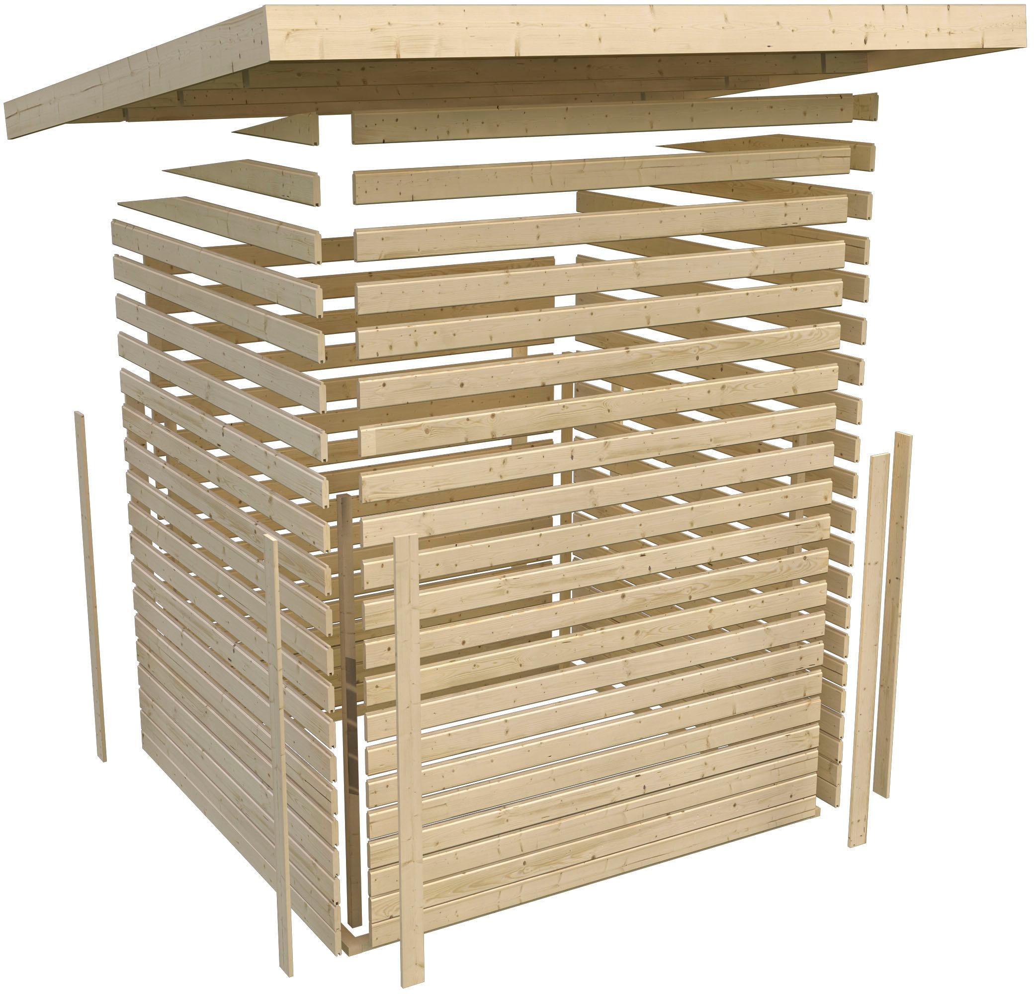 Karibu Gartenhaus »Kerko 5«, mit Anbaudach