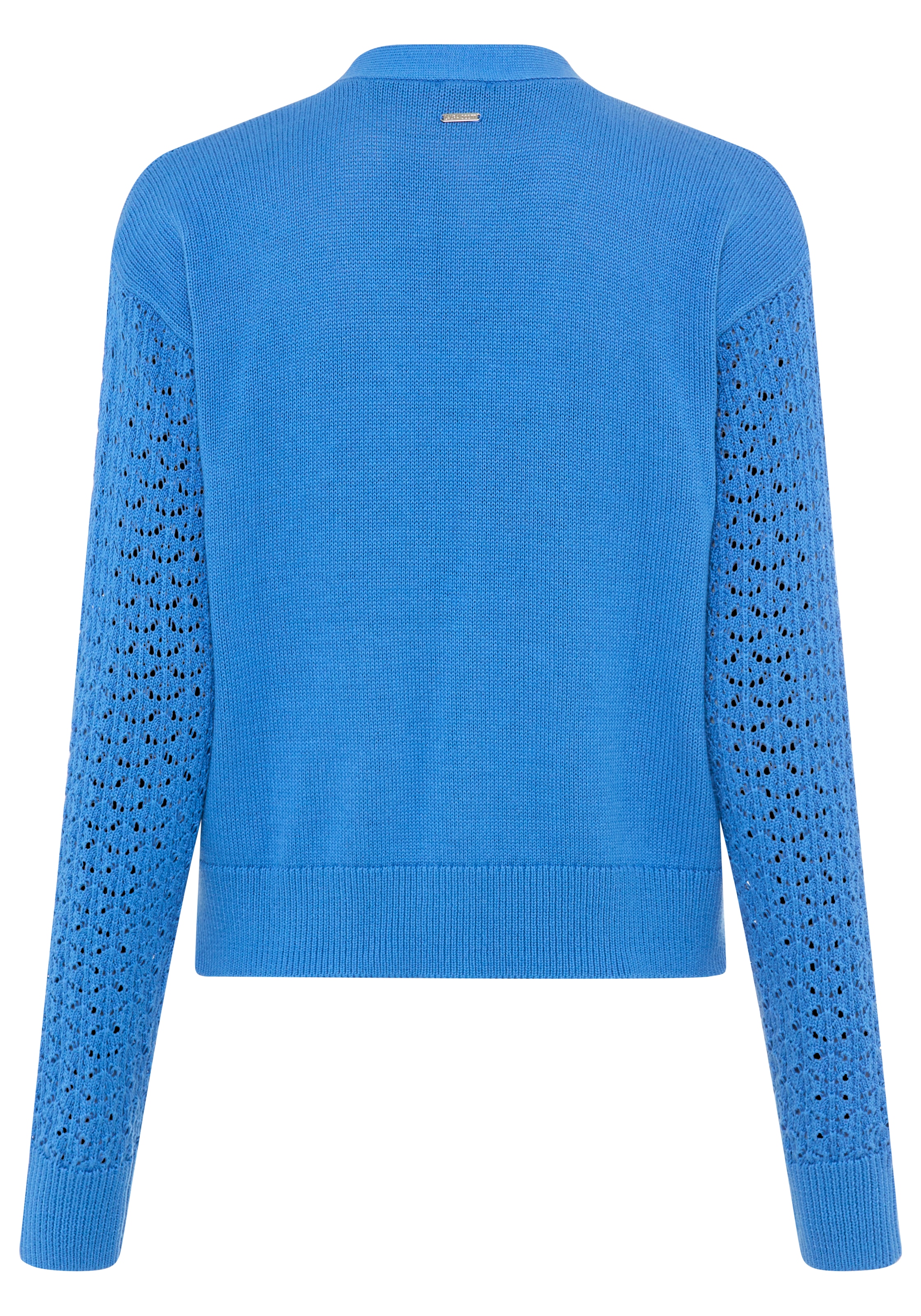 Laura Scott Strickjacke mit femininen Ajourärmeln und V-Ausschnitt