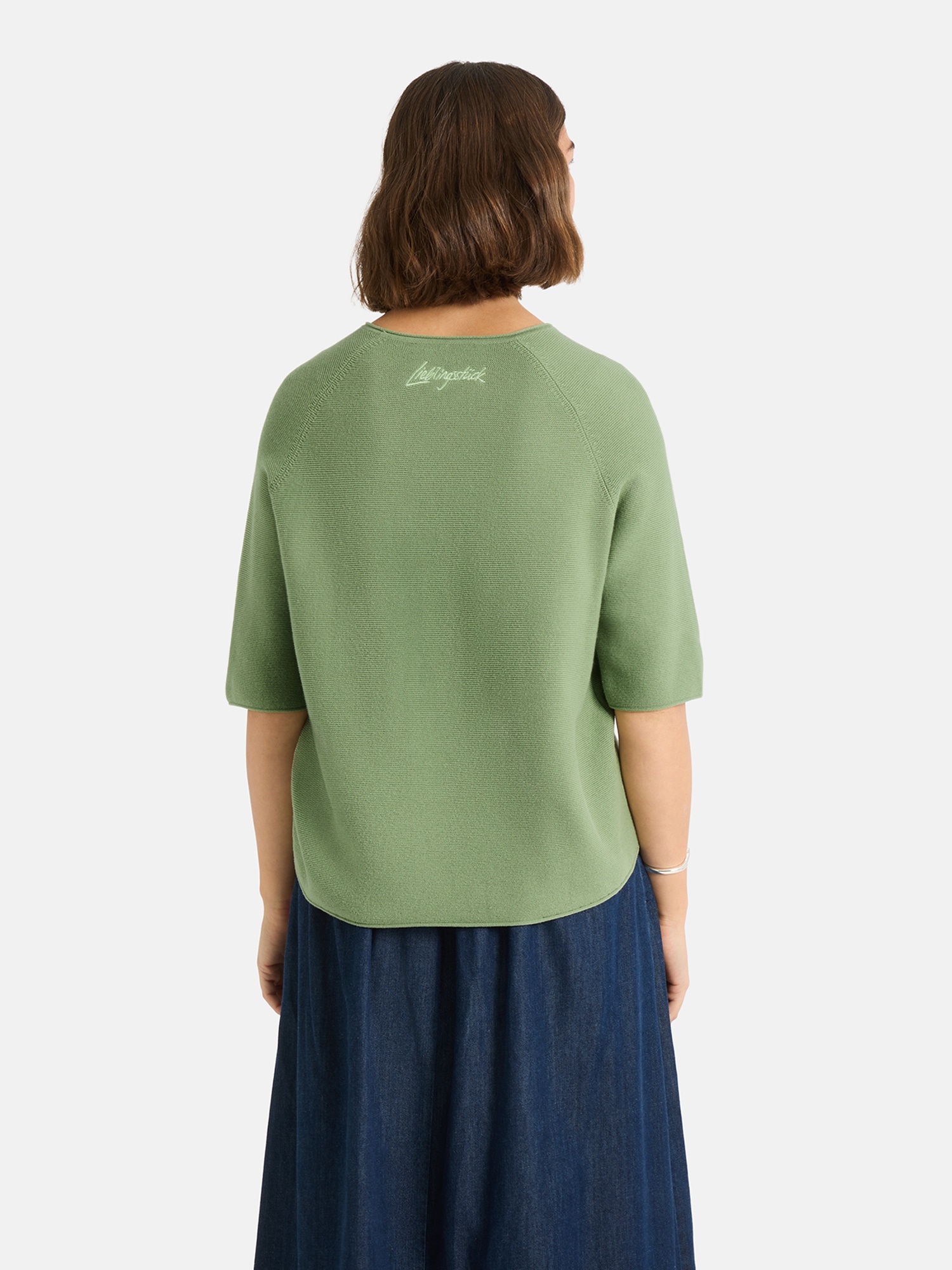 Lieblingsstück Kurzarmpullover »KleraEP« Halbarm mit Rundhals, unifarben