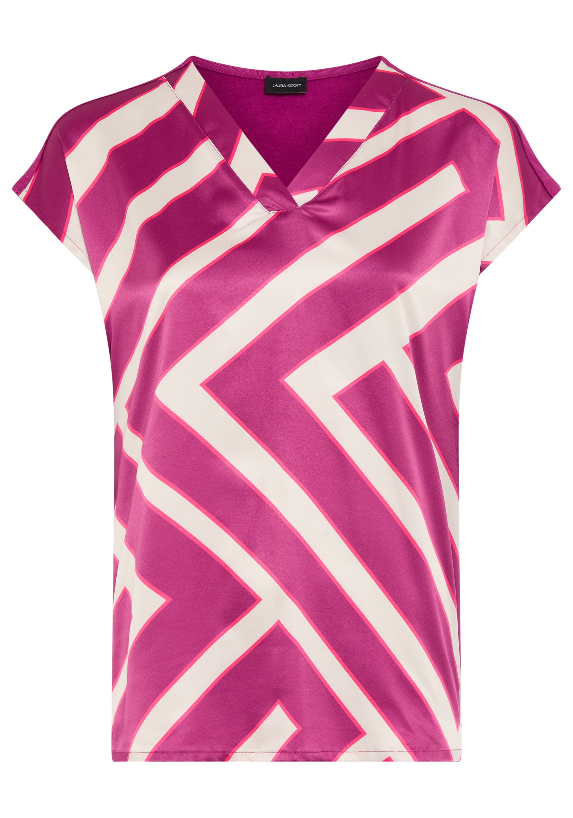 Laura Scott Satinbluse im Materialmix, vorne Satin, hinten weicher Jersey