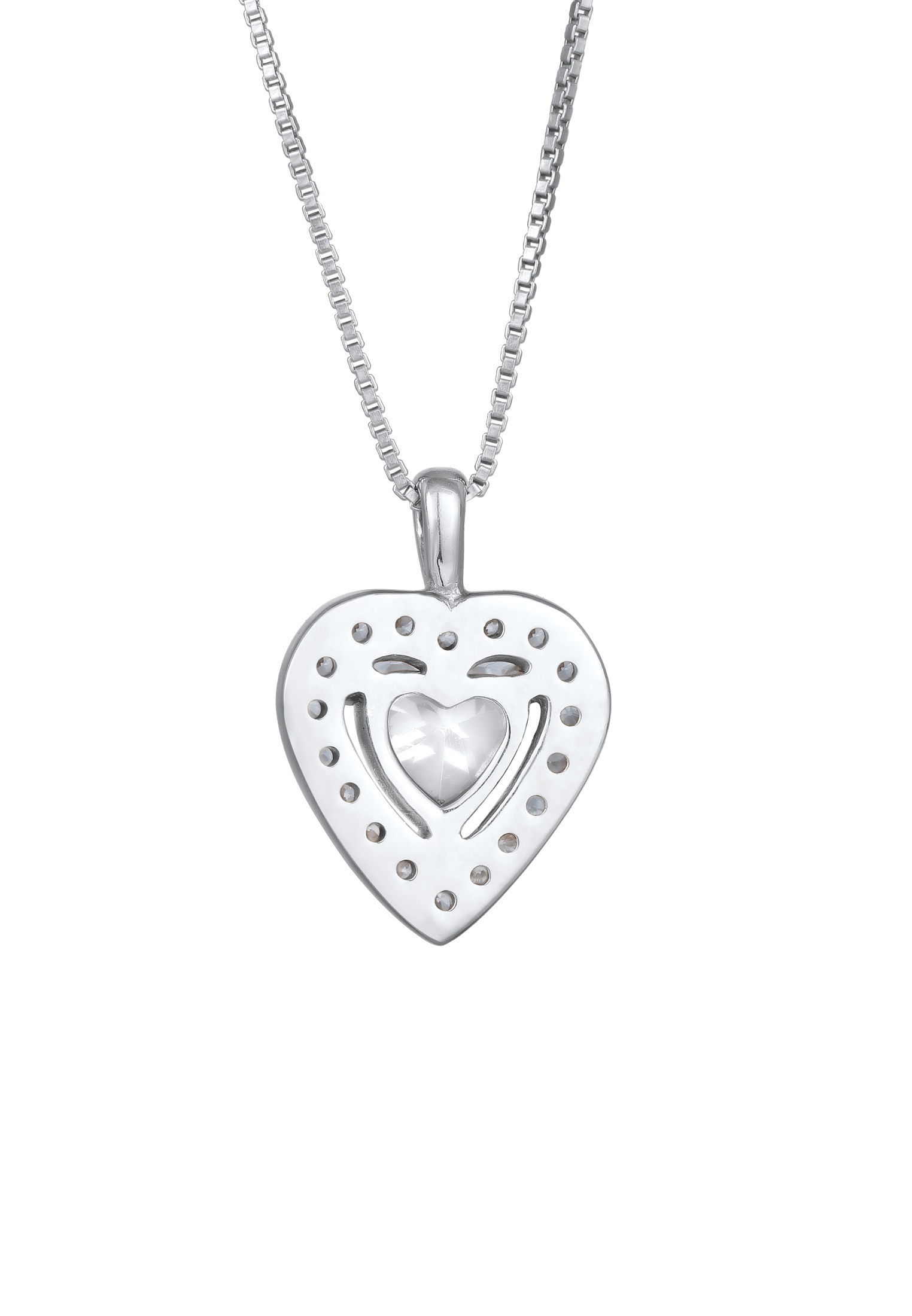 Elli Silberkette »Halskette Herz Zirkonia Anhänger Liebe 925 Silber«