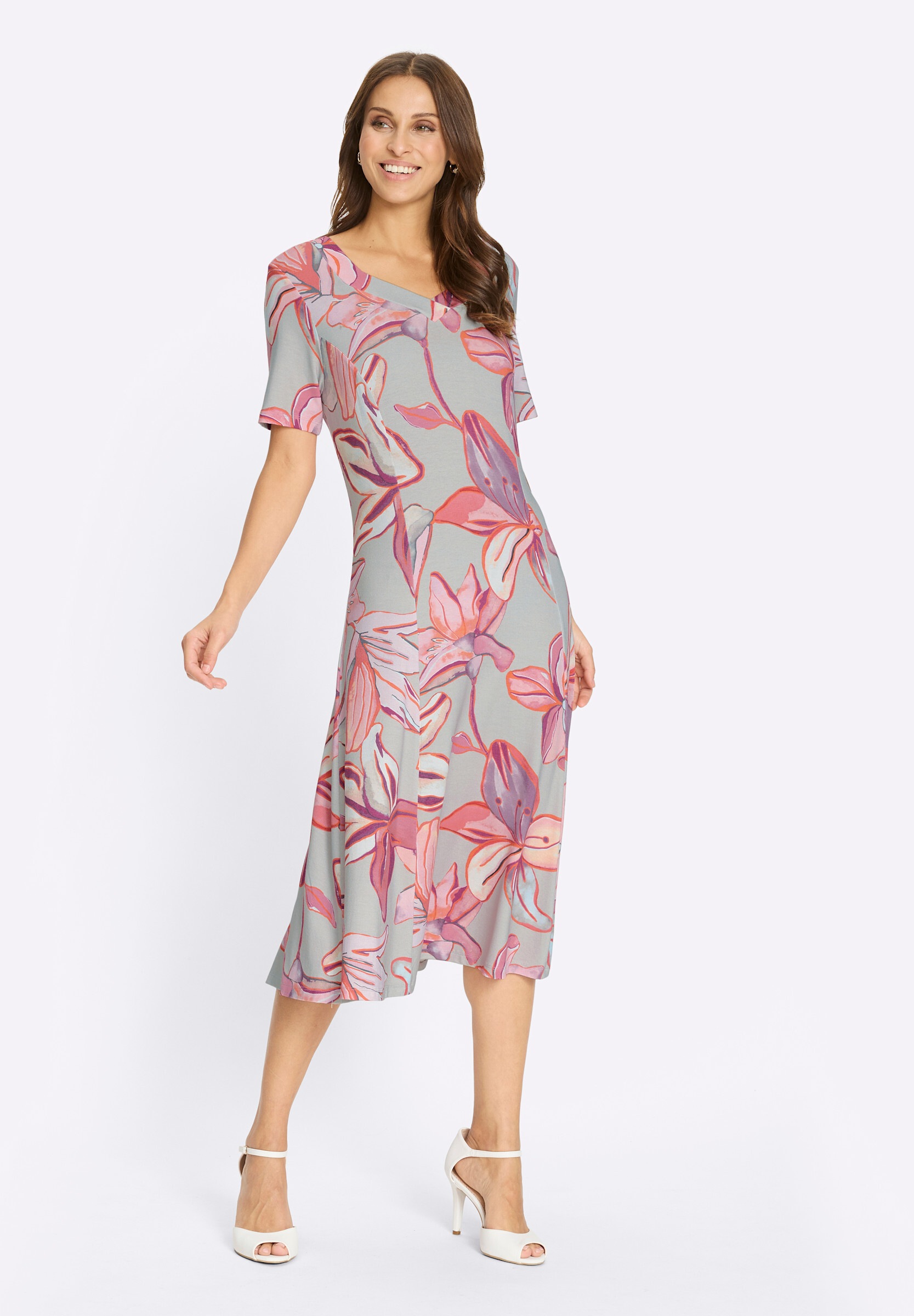 Witt Sommerkleid »Jersey-Kleid Jerseykleid mit Blüten-Dessin« Ohne Taschen