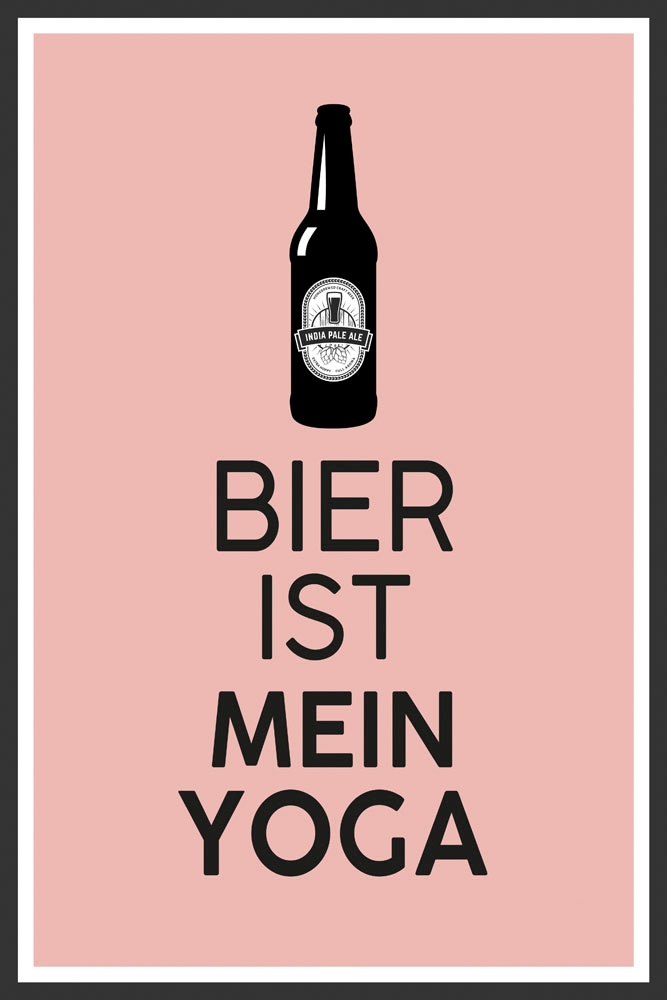 Metallbild Sprüche, OTTO (1 St.) »Bier bei Yoga«, queence