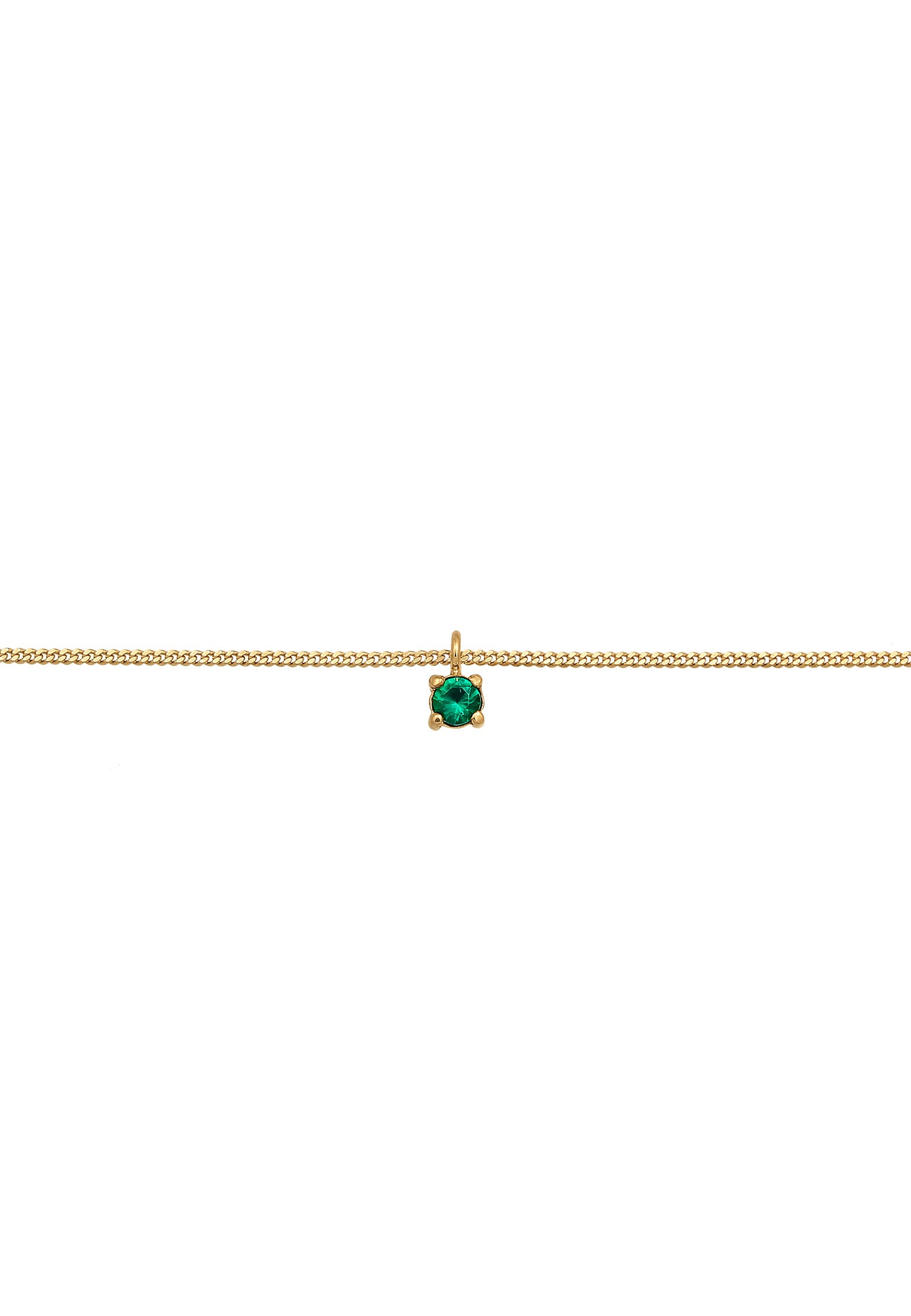 Elli Choker »Halskette Choker Synthetischer Smaragd 925 Silber«
