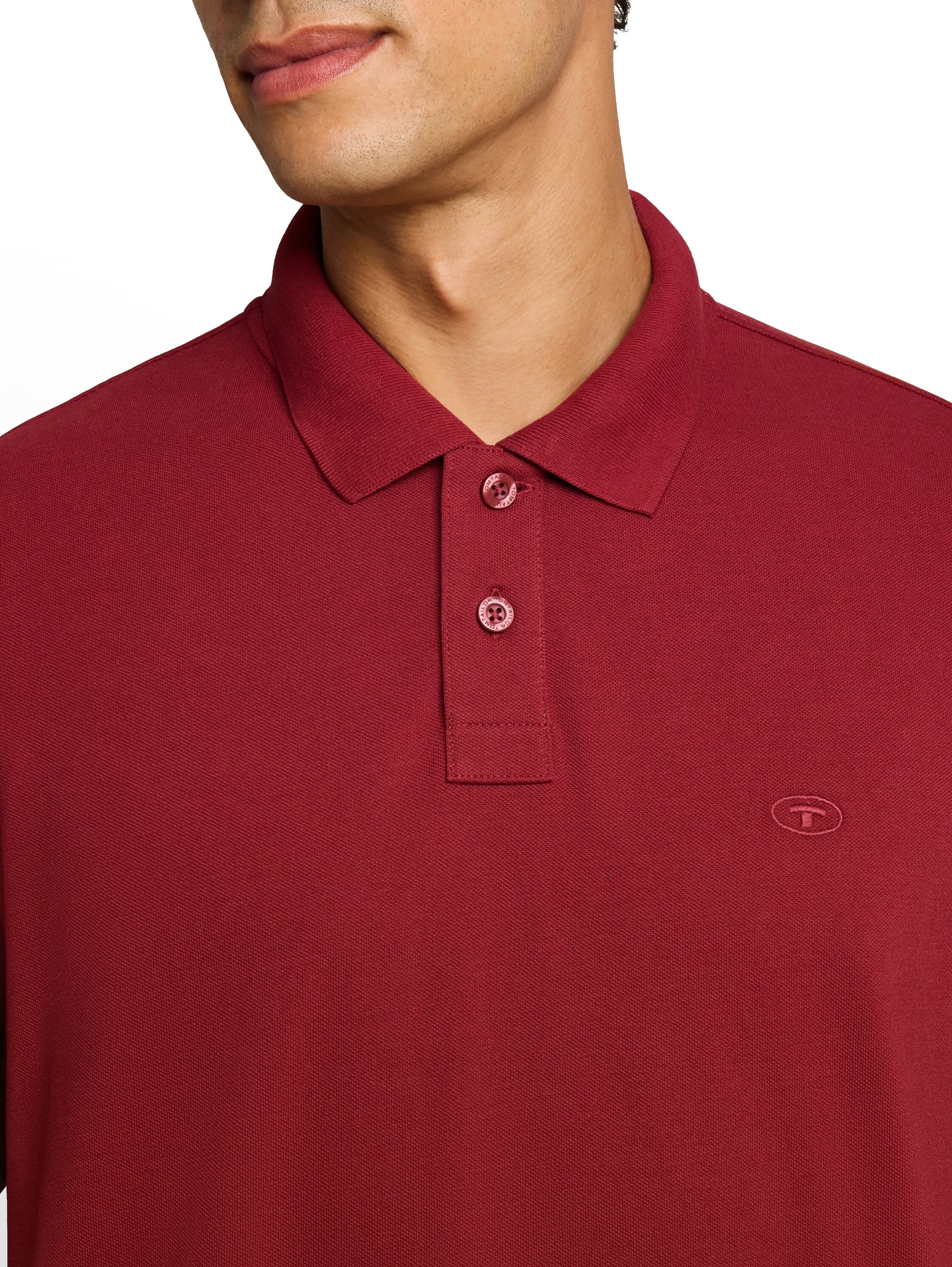 TOM TAILOR Langarm-Poloshirt mit Logo-Stickerei