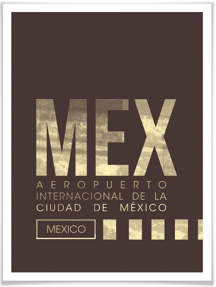 Wall-Art Poster »Wandbild MEX Flughafen Mexico City«, Flughafen, (1 St.), Poster, Wandbild, Bild, Wandposter
