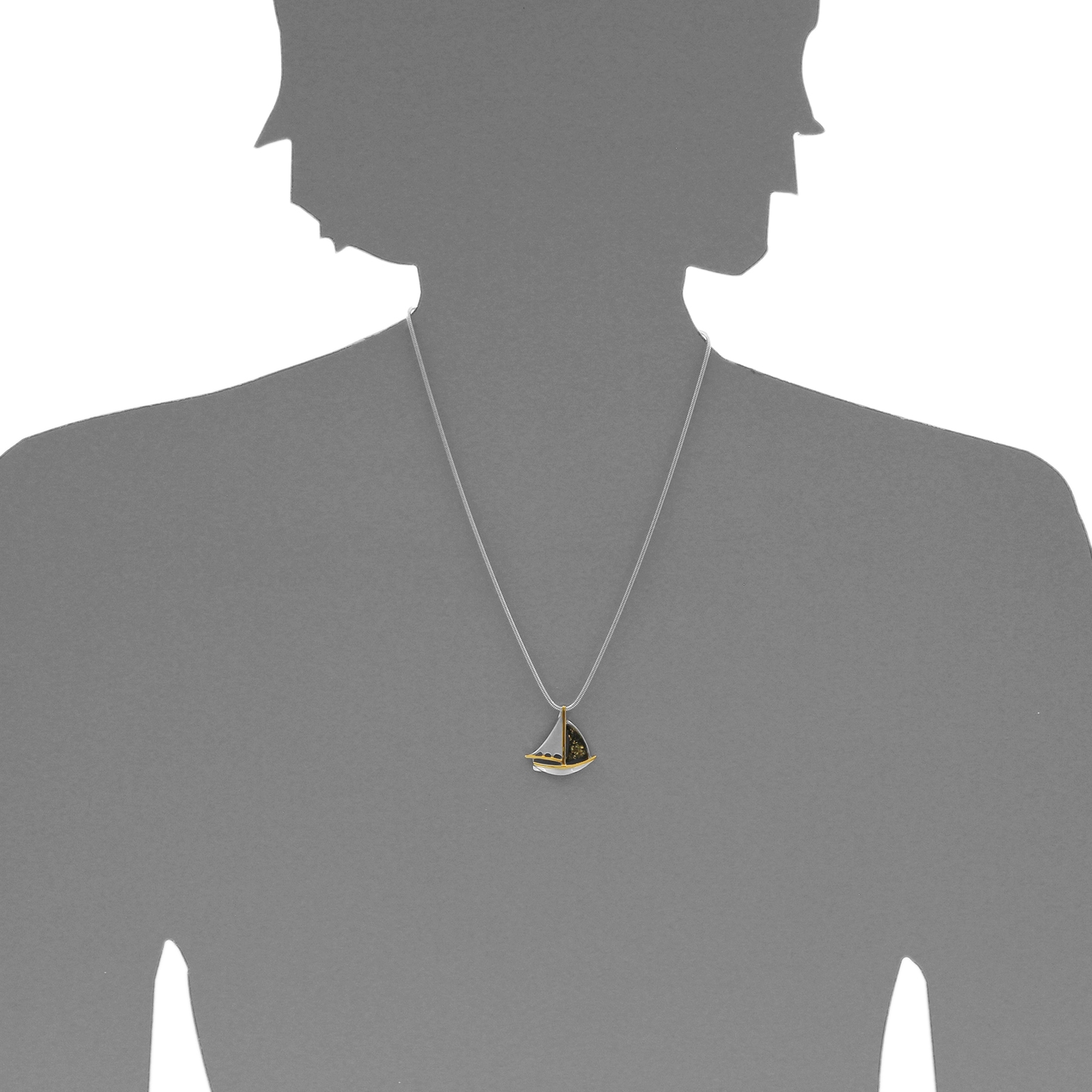 OSTSEE-SCHMUCK Kettenanhänger »- Schiff - Silber 925/000 - Bernstein«