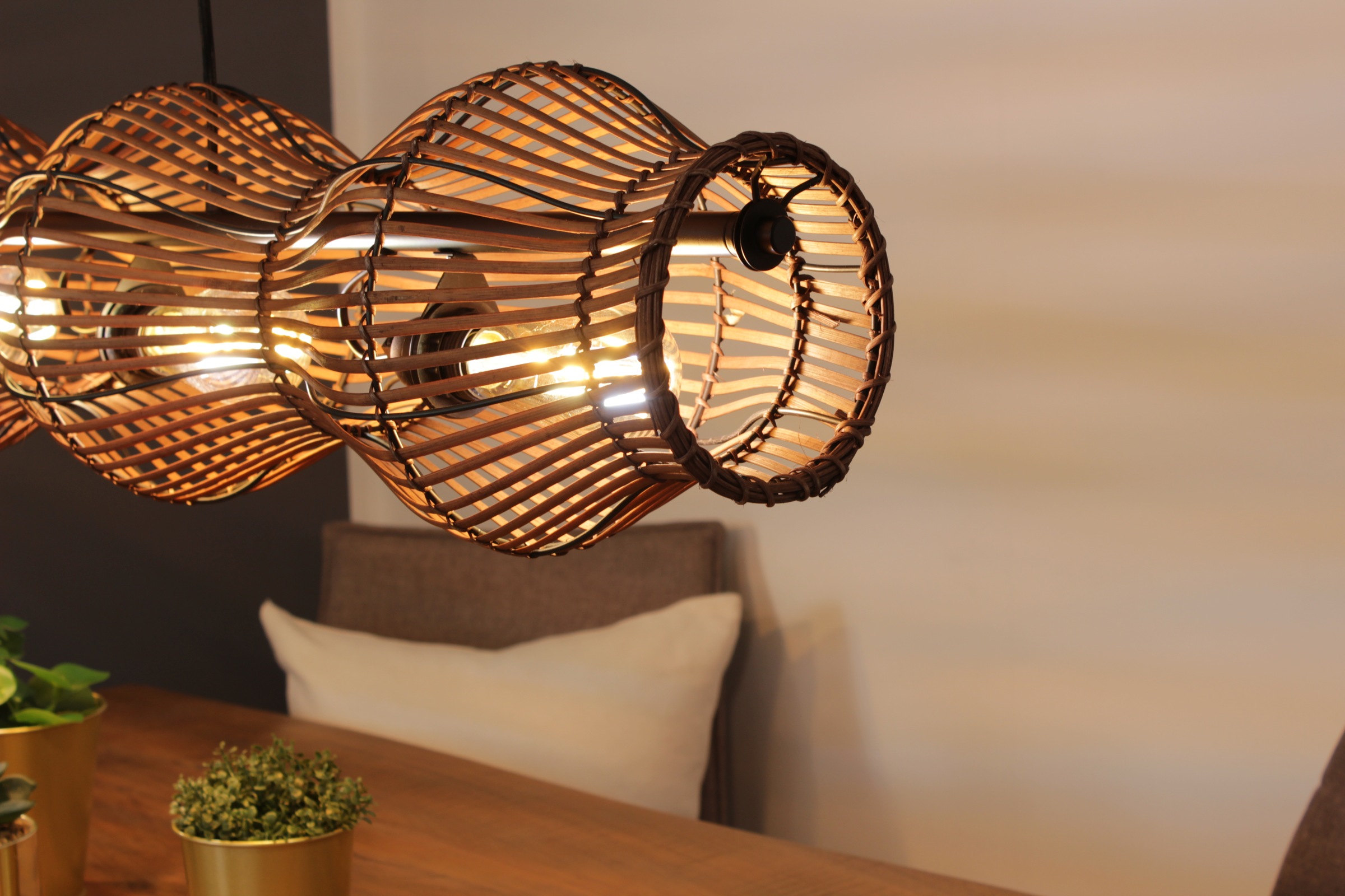 ECO-LIGHT Pendelleuchte »Bamboo«, 4 flammig, Leuchtmittel E27 | ohne Leuchtmittel