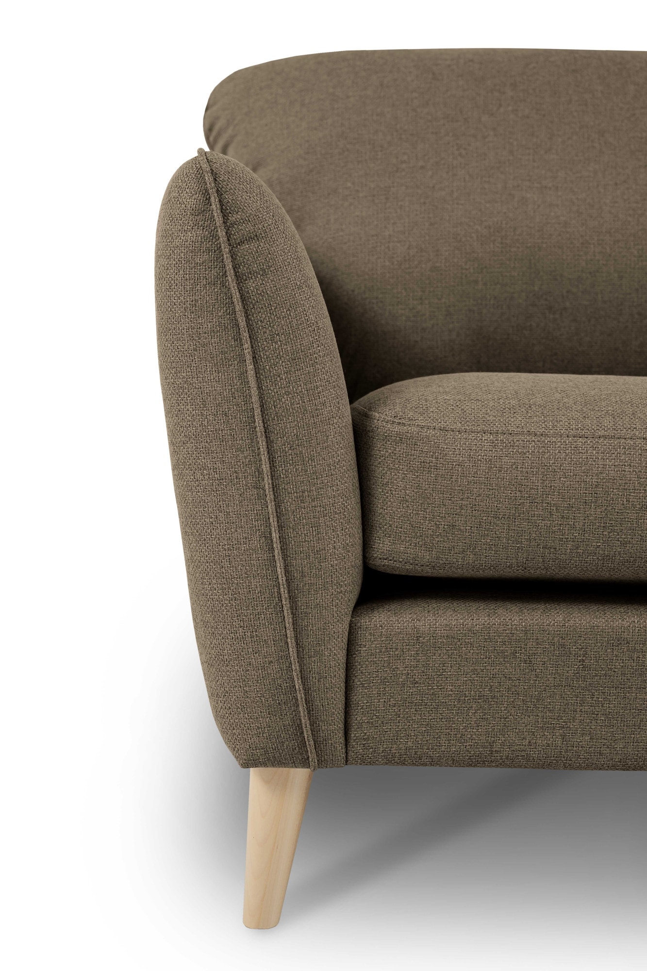 Home affaire 2-Sitzer »MARSEILLE Kompaktsofa 170 cm, Cord, Flachgewebe, Struktur, Webstoff«, Massivholzbeine Eiche, Landhausstil, Wellenunterfederung