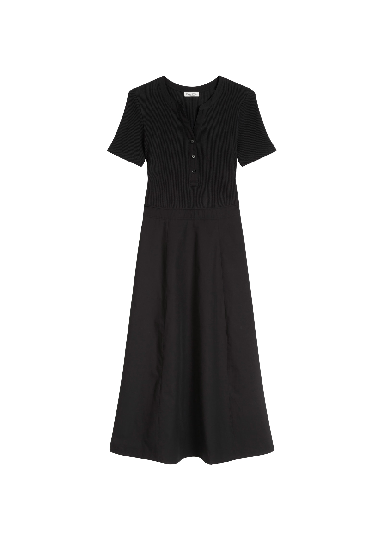Marc O'Polo Maxikleid, geripptes Oberteil, Reißverschluss an der Seite, nahtfrei