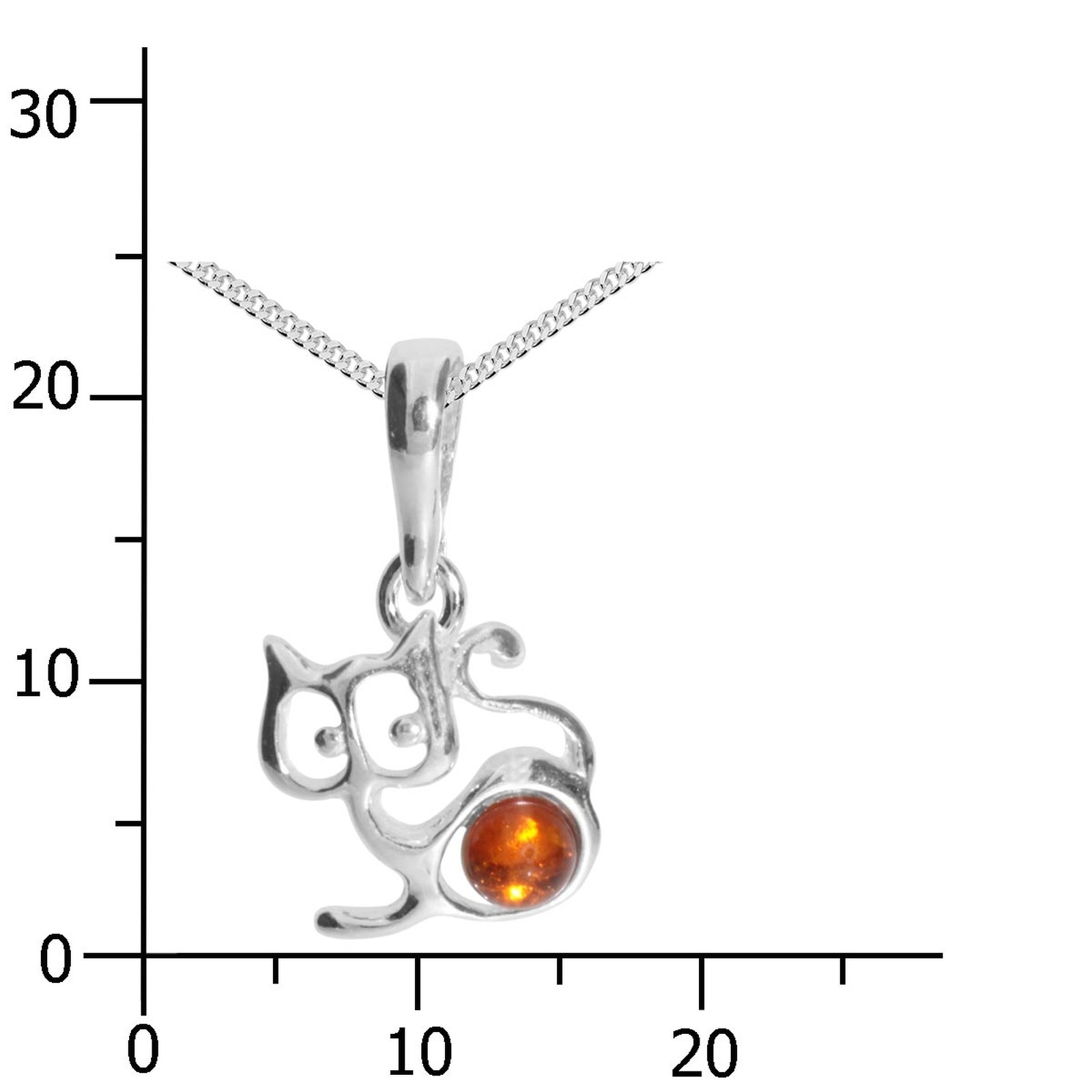 OSTSEE-SCHMUCK Kette mit Anhänger »- Katze - Silber 925/000 - Bernstein«