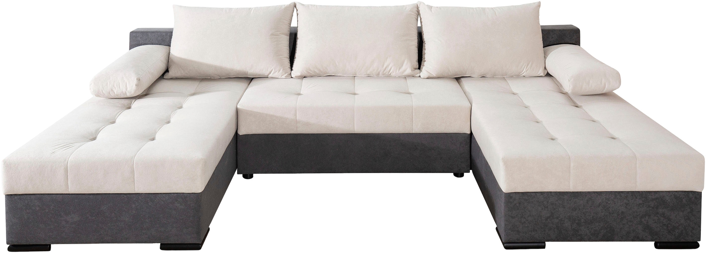 COLLECTION AB Wohnlandschaft »Josy, U-Form, Schlafsofa mit Bettkasten«, (Cord-/Mix), flexible Recamiere, Breite: 269cm, inklusive Rückenkissen