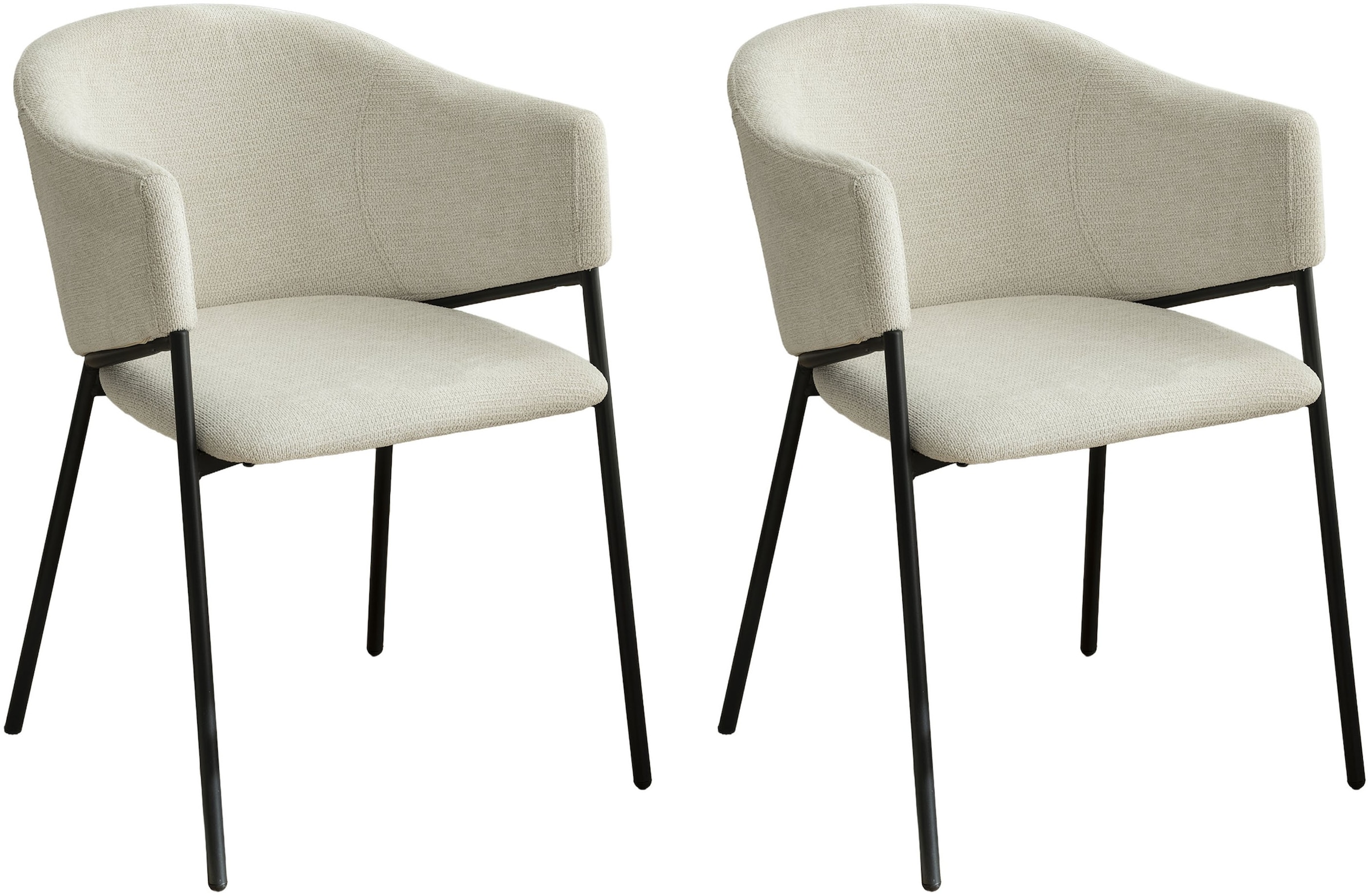 byLIVING Esszimmerstuhl »YORK« (Set) 2 Stk.Strukturstoff in beige, bis 110 kg, Schaumstoff, 4-Fußgestell
