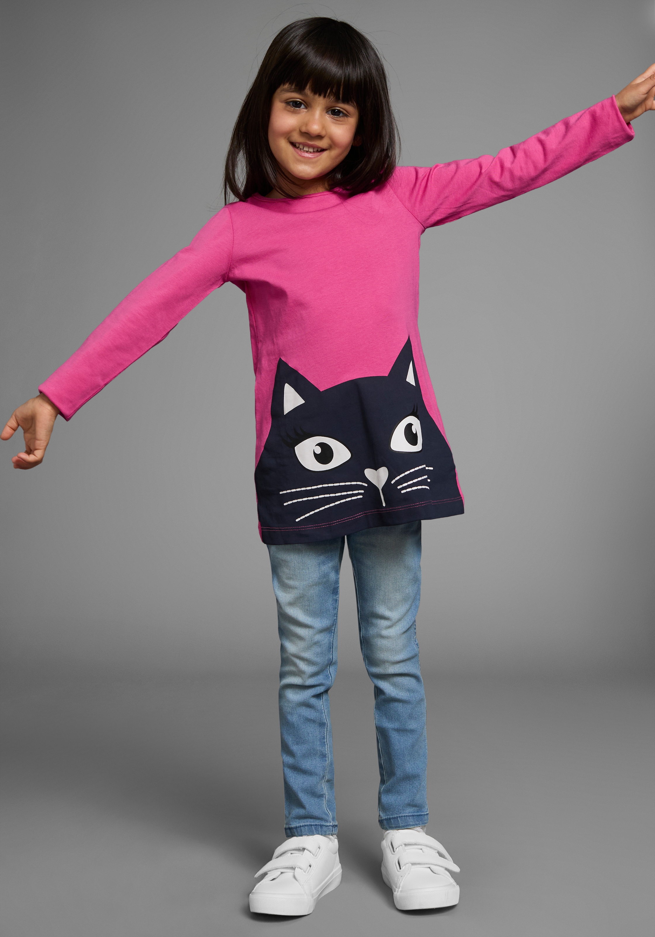 KIDSWORLD Langarmshirt »für kleine Mädchen«, (2 tlg., 2er-Pack), Langarm, lässige Passform