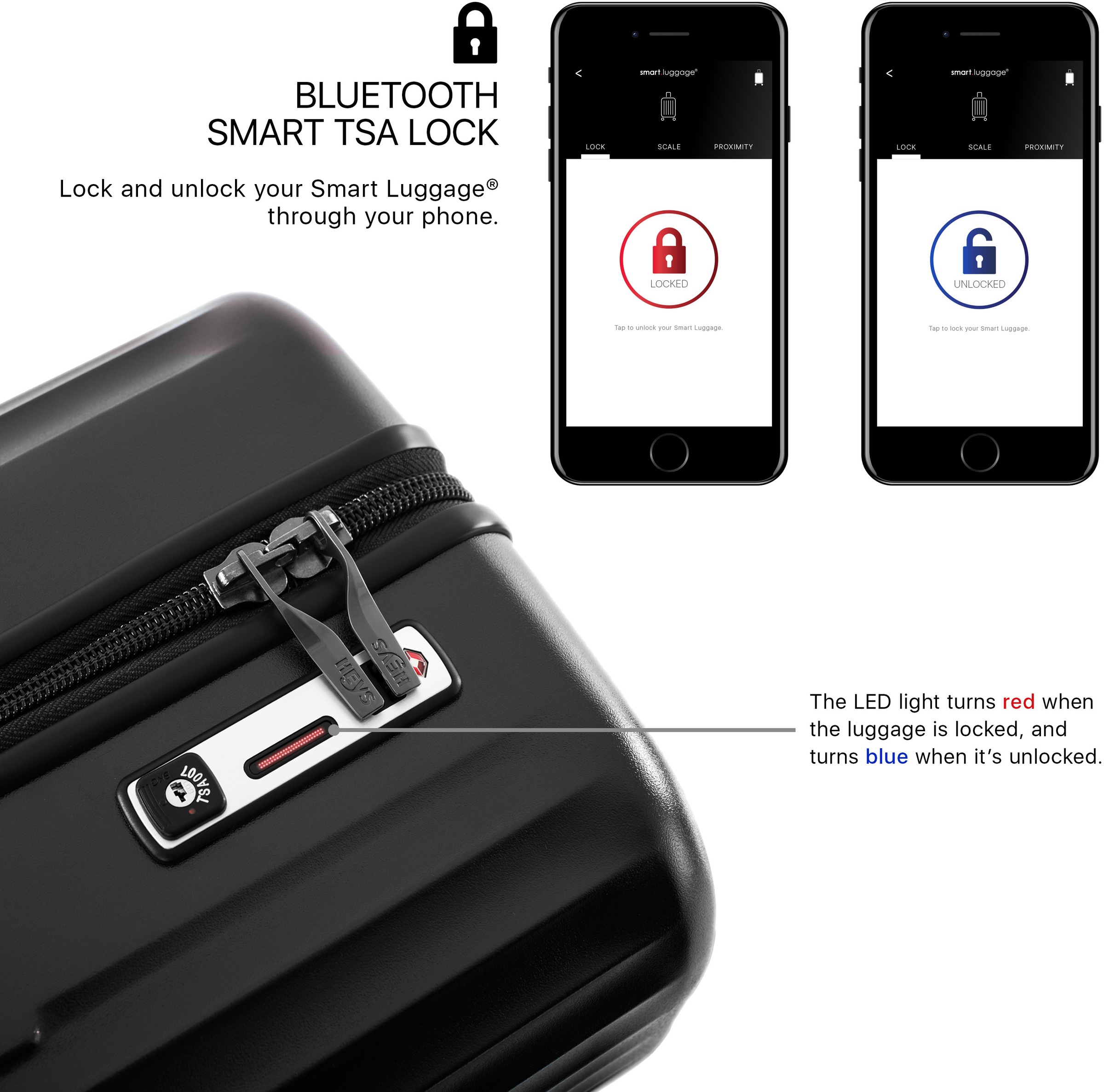 Heys Hartschalen-Trolley »Smart Luggage®, 76 cm«, 4 Rollen, Heys x Joachim Llambi Koffer Smart Gepäck mit App-Funktion