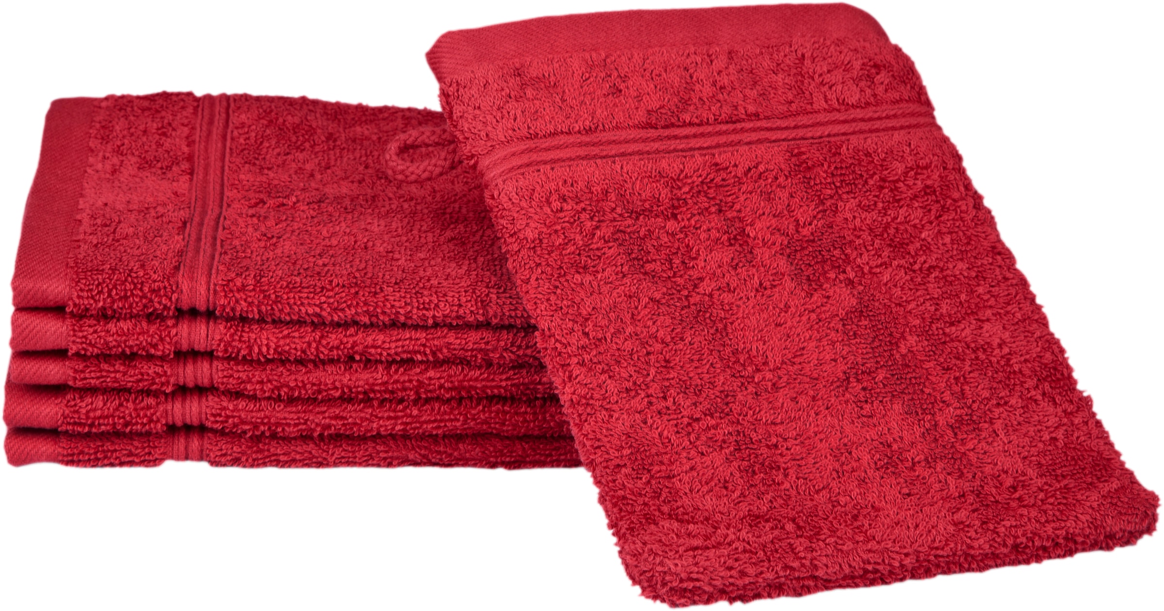 Ross Waschhandschuh »Rubin« 100% Baumwolle in rot, Größe B/L: 16 cm x 22 cm