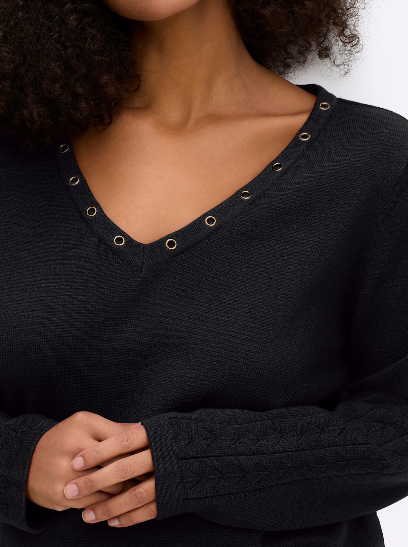 Sheego V-Ausschnitt-Pullover »Pullover«