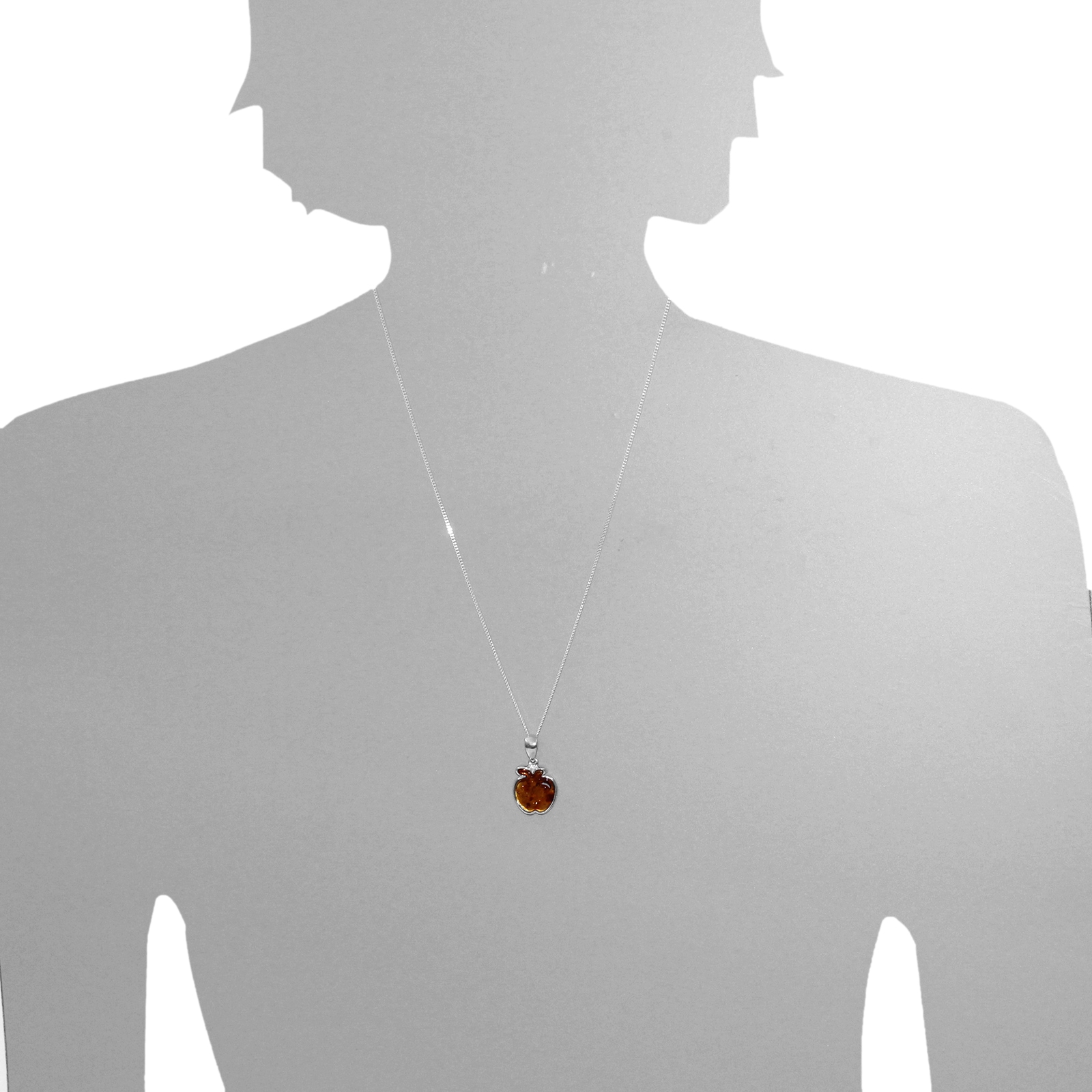 OSTSEE-SCHMUCK Kettenanhänger »- Apfel - Silber 925/000 - Bernstein«
